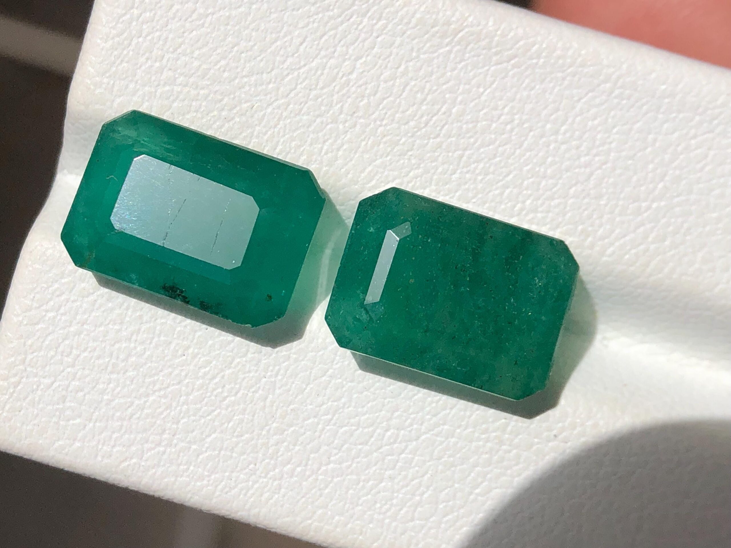12.670 Carat Zambian Emerald Pair | Loose Emeralds for Ring | Natural Green Gemstones