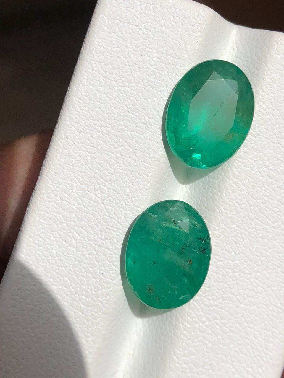 Natural Zambian Emerald Pair | 6.75 Carat Oval Faceted Loose Gemstones