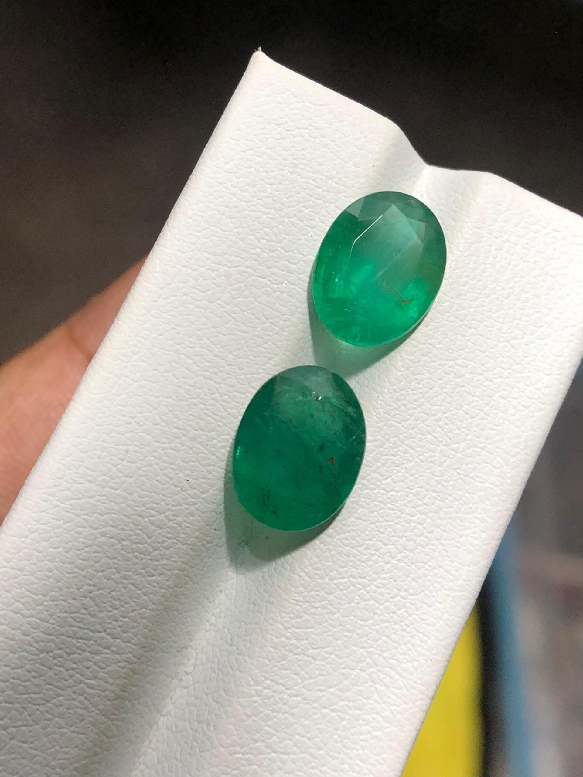 Natural Zambian Emerald Pair | 6.75 Carat Oval Faceted Loose Gemstones - Image 6