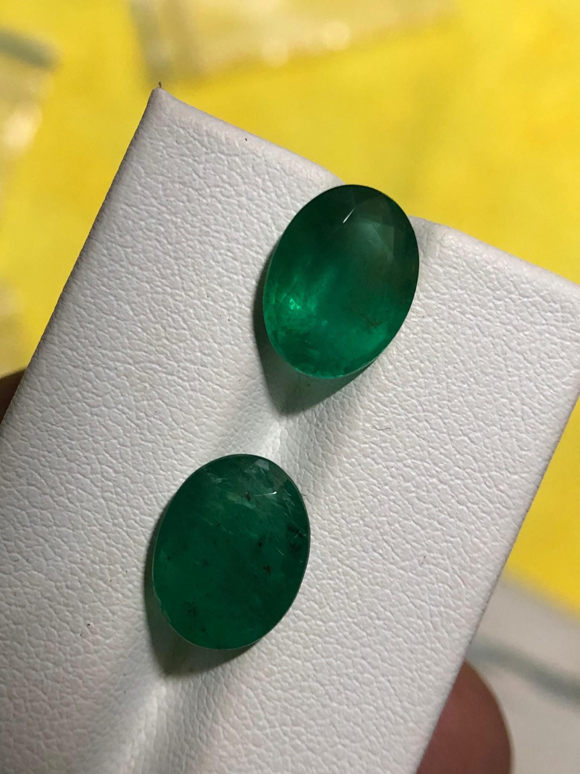 Natural Zambian Emerald Pair | 6.75 Carat Oval Faceted Loose Gemstones - Image 7