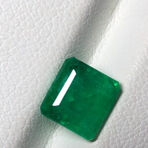 Natural Swat Pakistan Emerald: 1.44 Ct Emerald Cut Loose Gemstone (6.7x6.3mm)