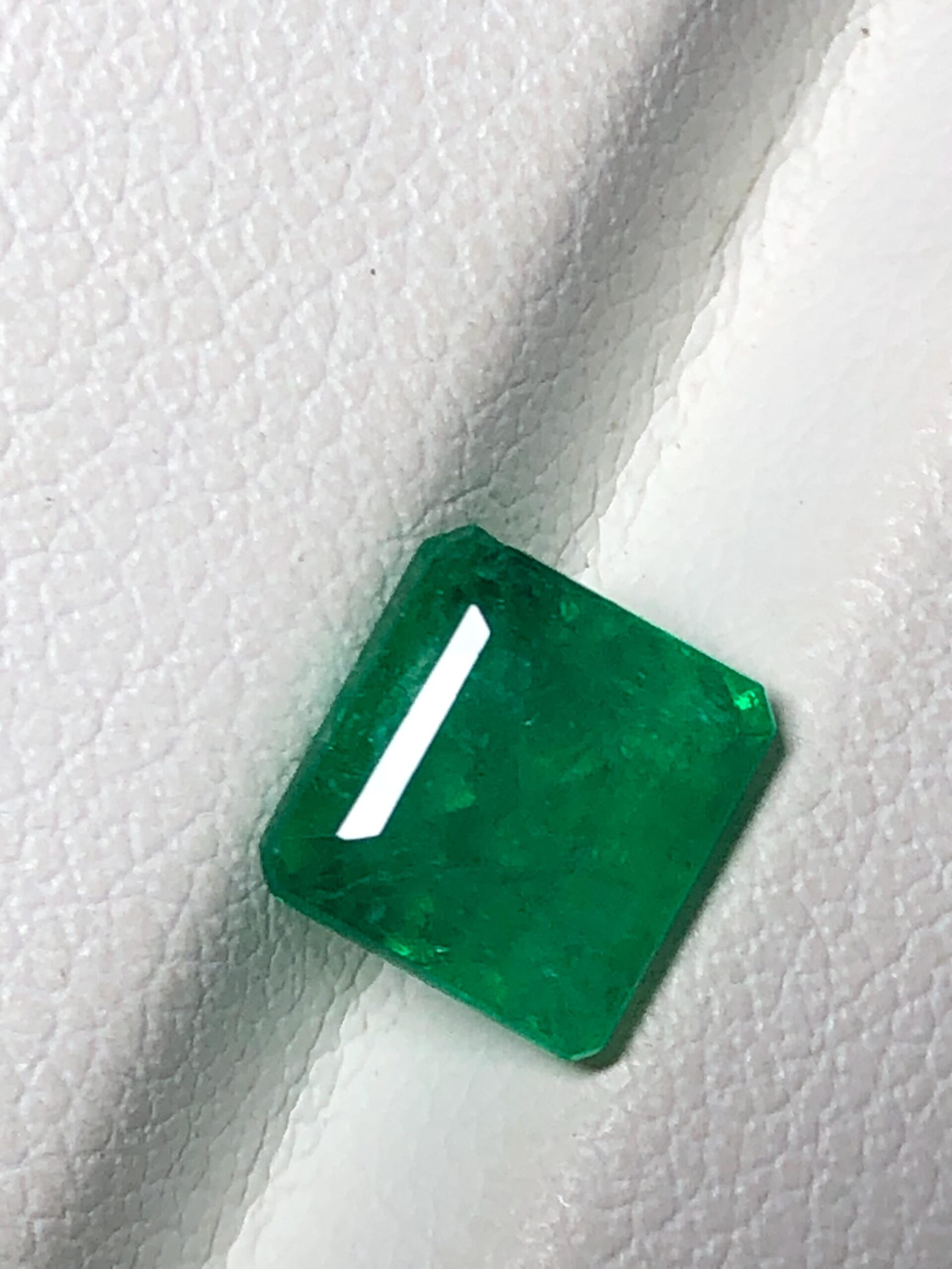 Natural Swat Pakistan Emerald: 1.44 Ct Emerald Cut Loose Gemstone (6.7x6.3mm)