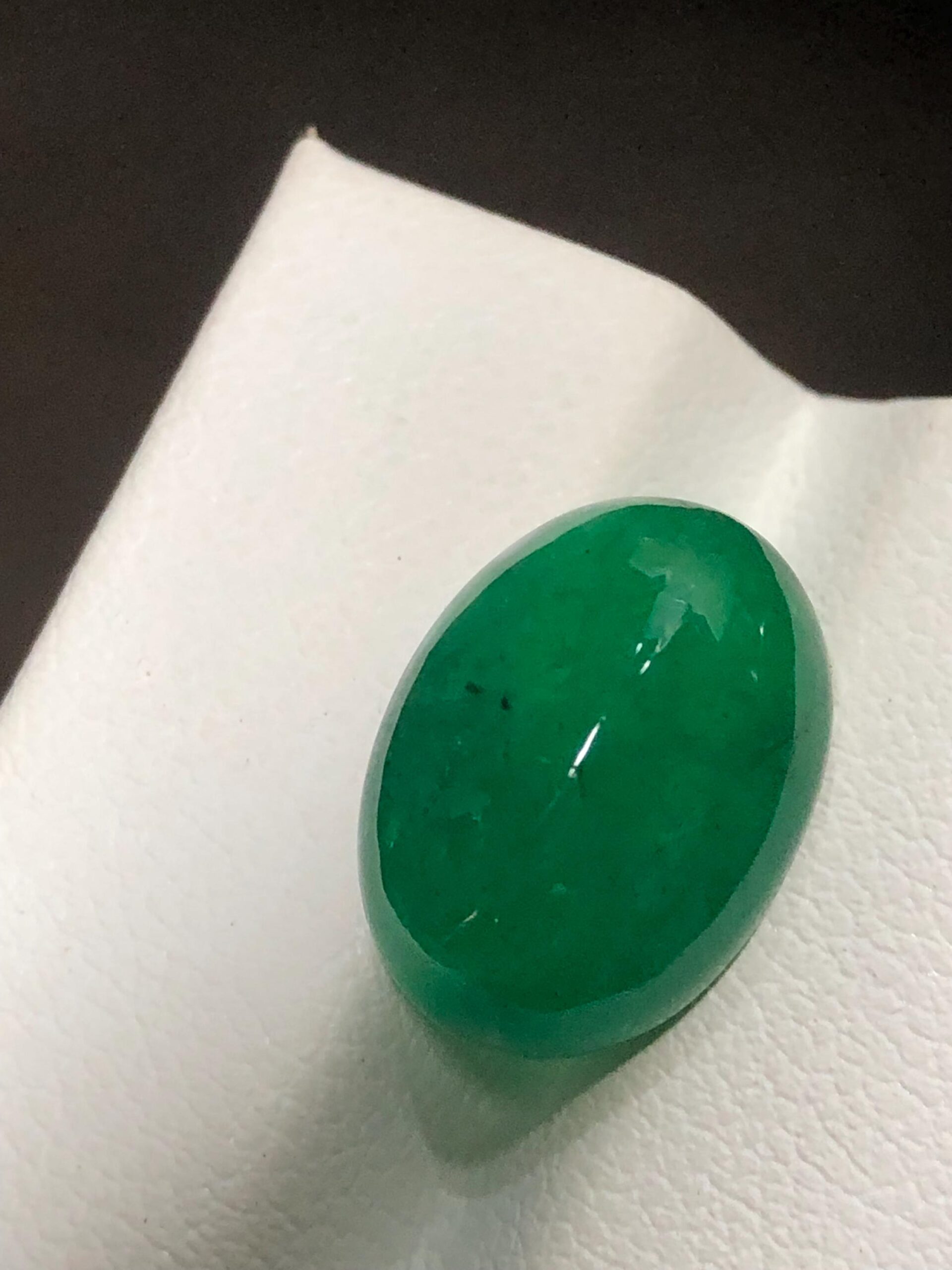 Natural Emerald 7.36 Carat | Oval Cabochon Loose Green Gemstone - Image 4