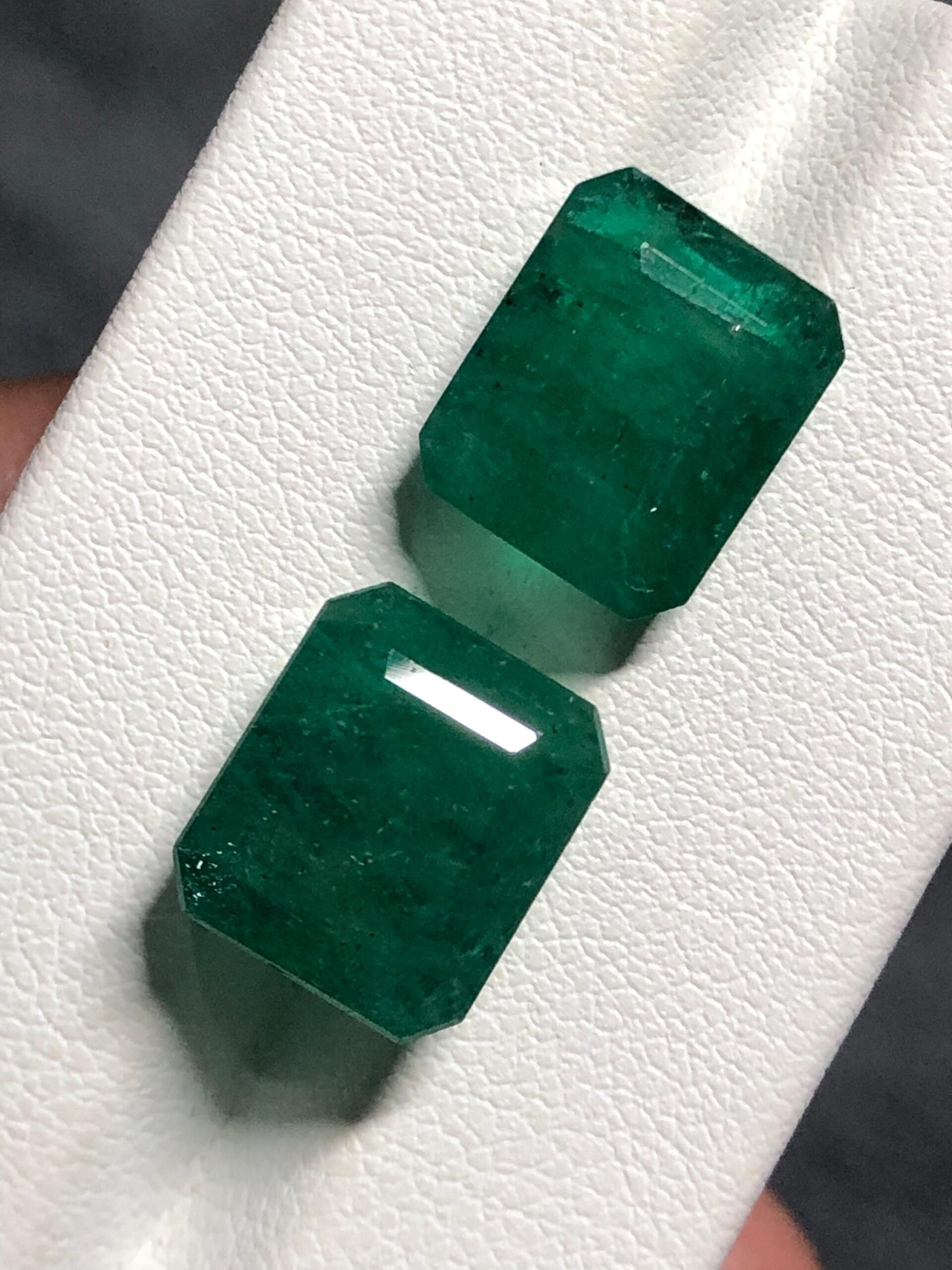 Natural Zambian Emerald Pair | Matching Octagon Gemstones for Earrings Jewelry - Image 4