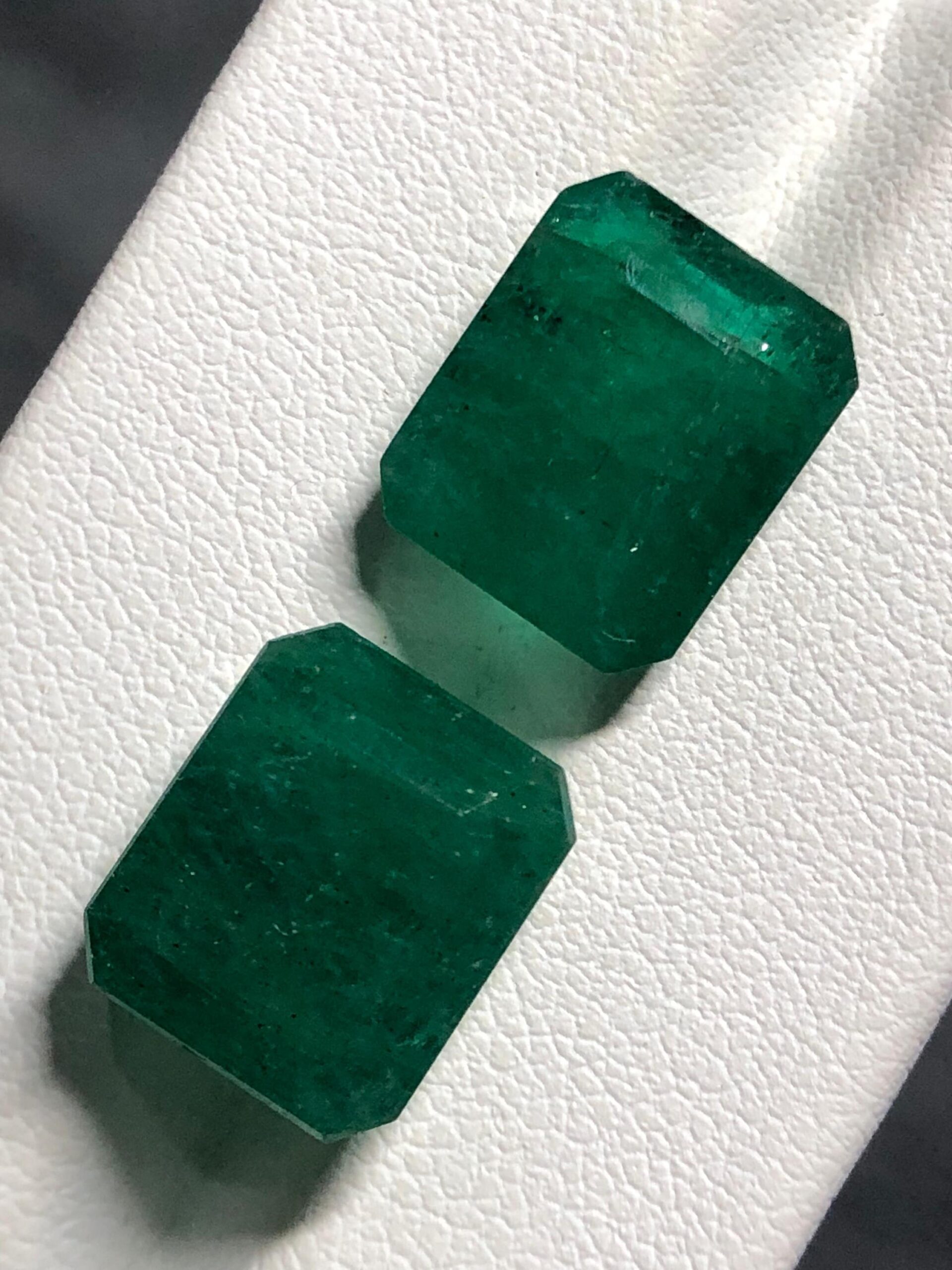 Natural Zambian Emerald Pair | Matching Octagon Gemstones for Earrings Jewelry - Image 8