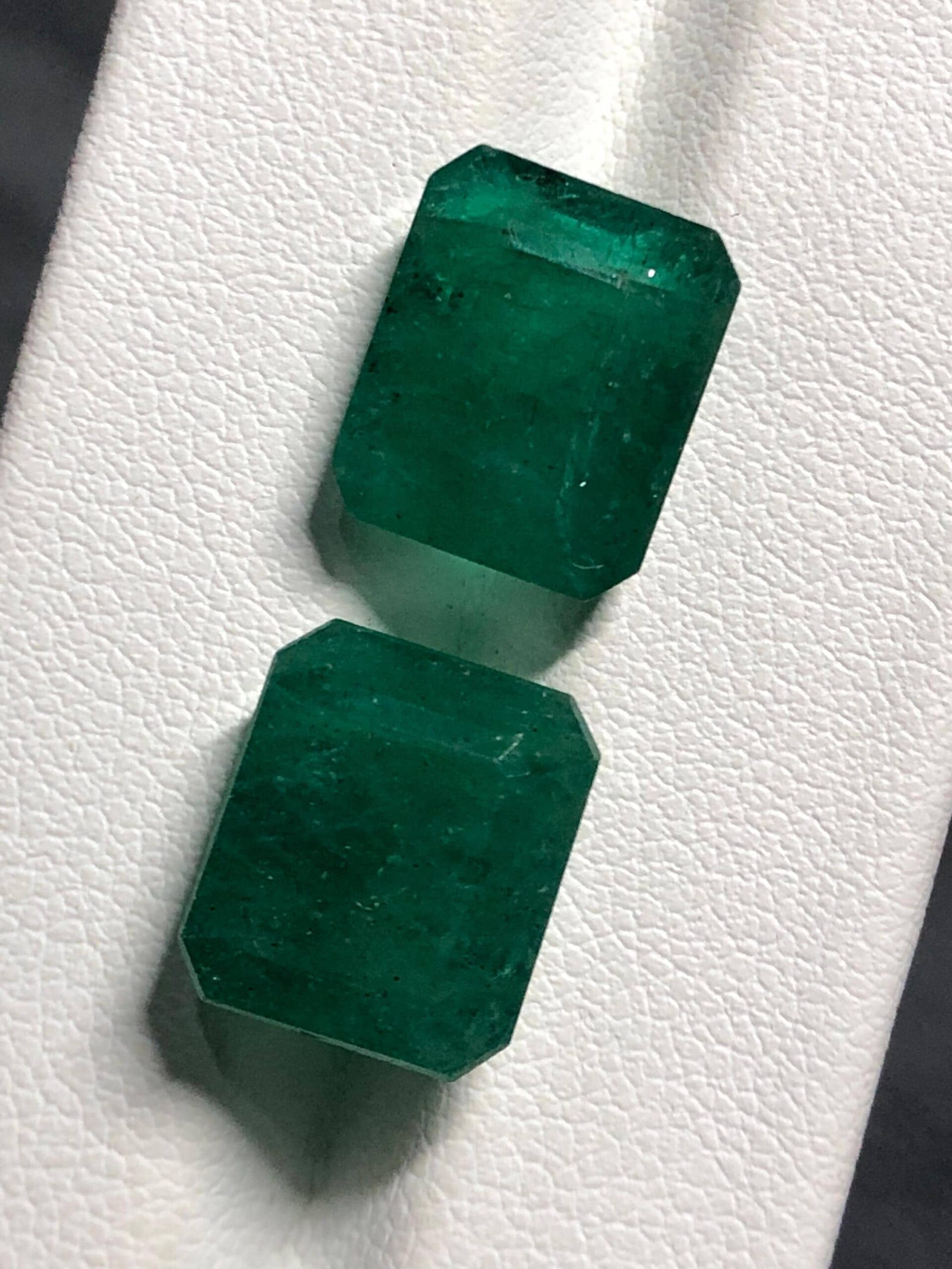 Natural Zambian Emerald Pair | Matching Octagon Gemstones for Earrings Jewelry