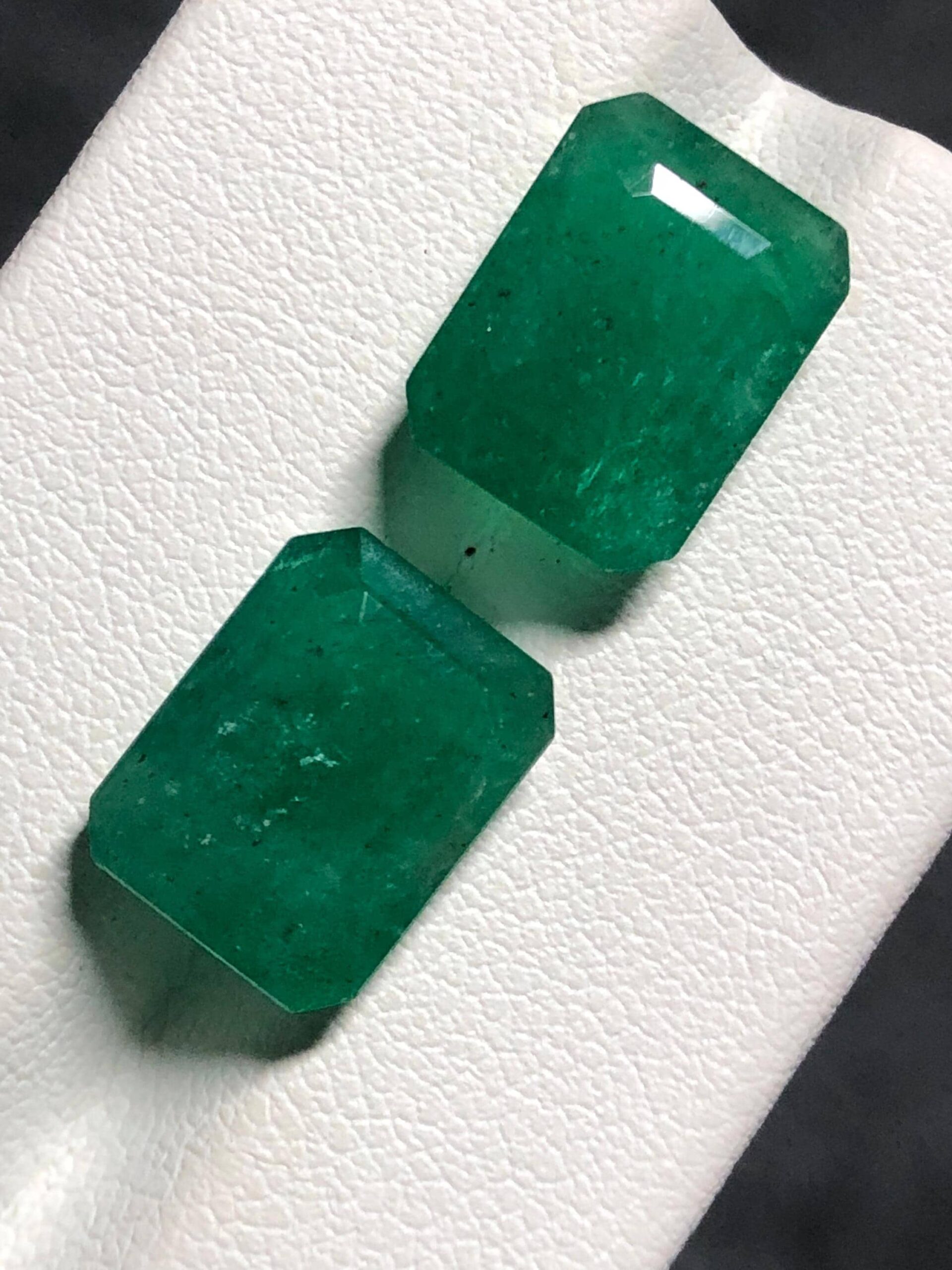 Natural Zambian Emerald Pair | 11.5 Ct Octagon Gemstones for Earrings - Image 2