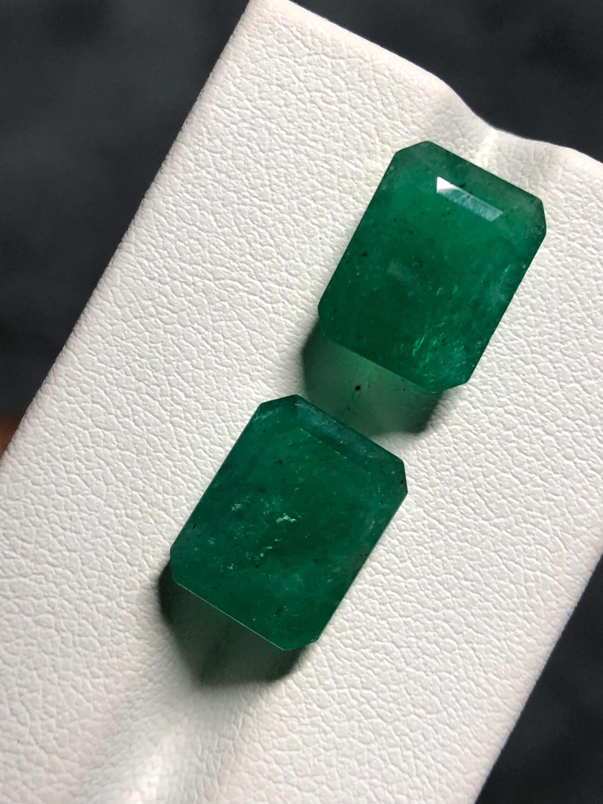 Natural Zambian Emerald Pair | 11.5 Ct Octagon Gemstones for Earrings - Image 3