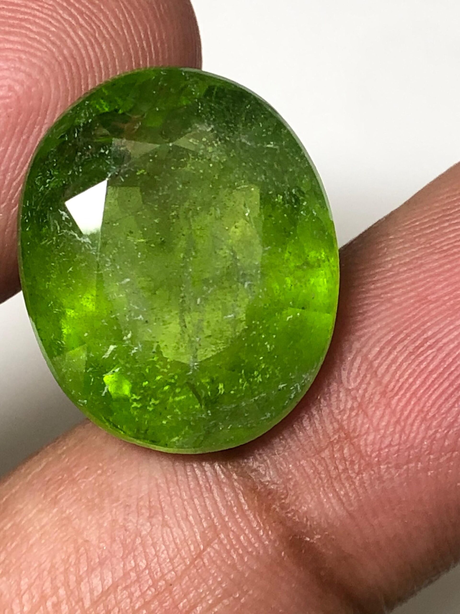Natural Pakistani Peridot Oval Cabochon | Bright Green Collector Gemstone (24.29 Ct) - Image 5