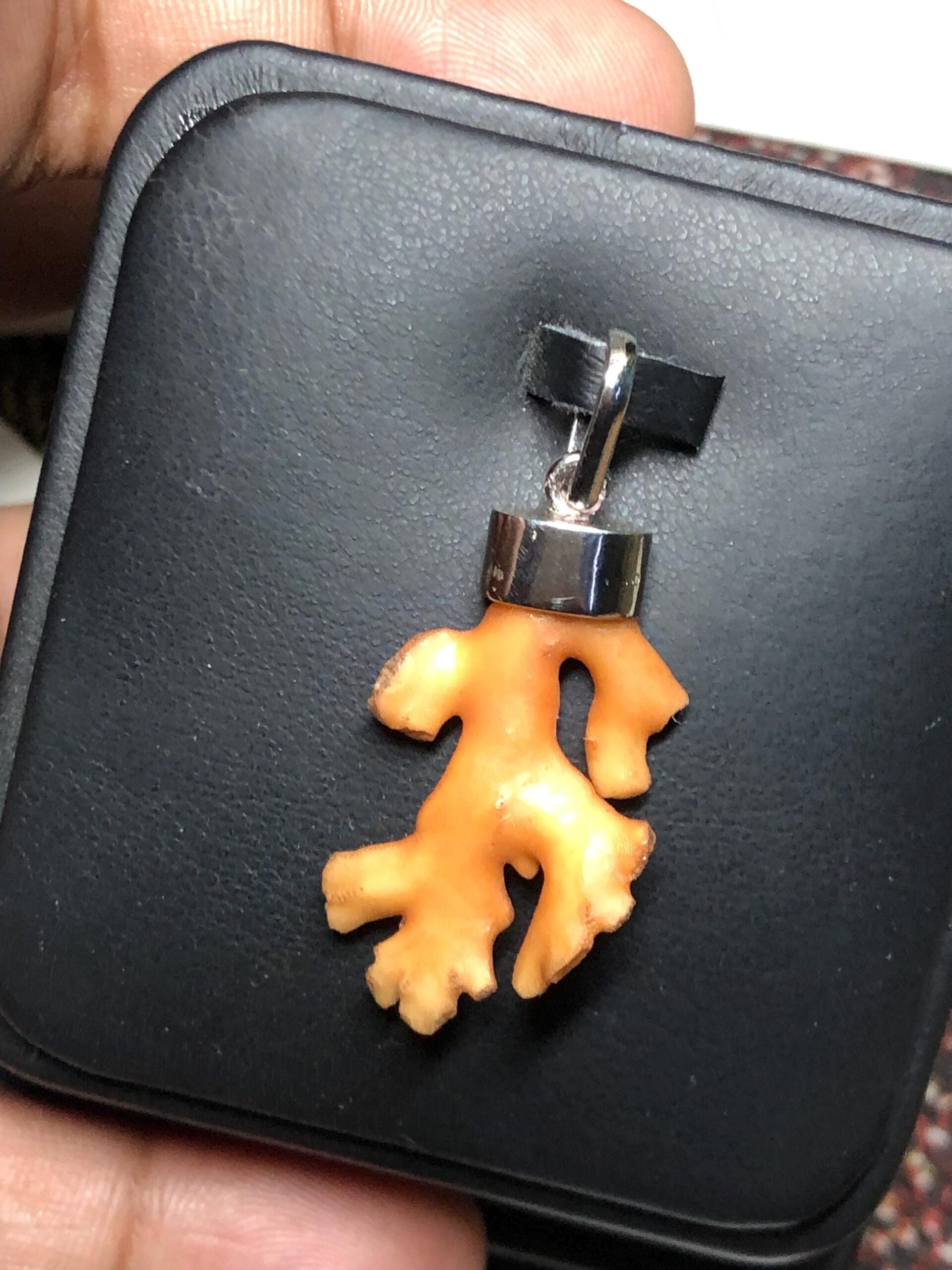 Natural Coral Branch Pendant, Sterling Silver 925 Orange Charm | Ocean Inspired Jewelry - Image 7