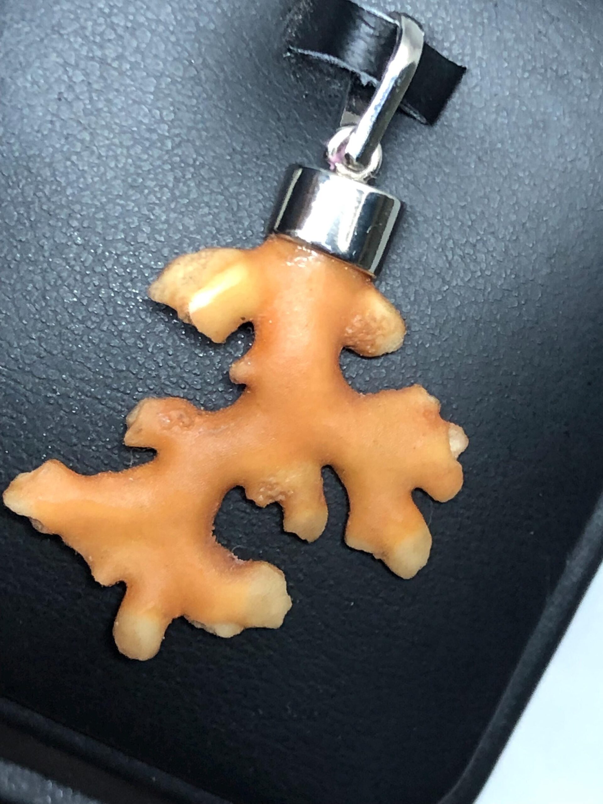 Natural Coral Branch Pendant | Sterling Silver 925 Cap, Organic Ocean Jewelry - Image 10