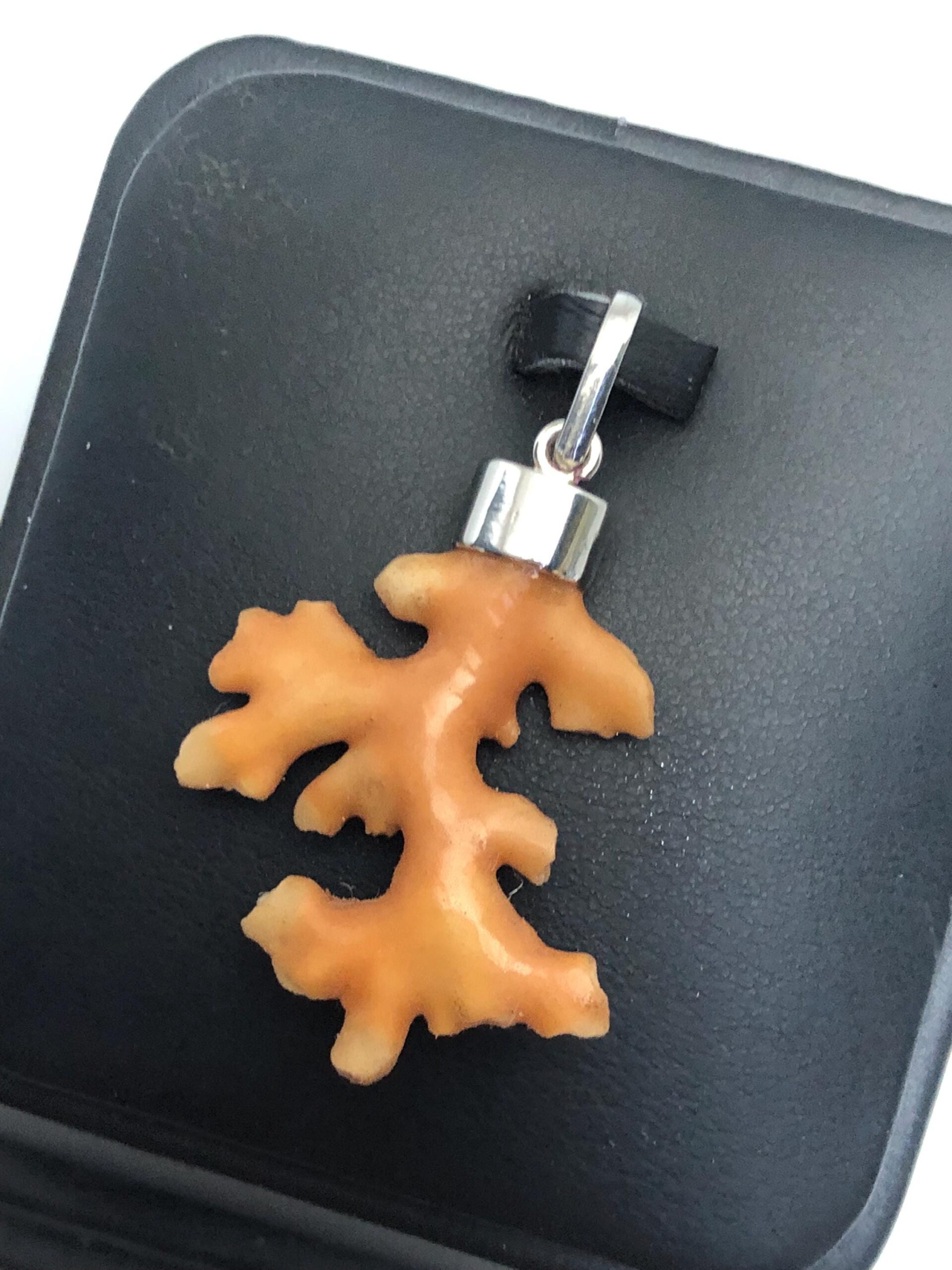 Natural Coral Branch Pendant | Sterling Silver 925 Cap, Organic Ocean Jewelry - Image 8