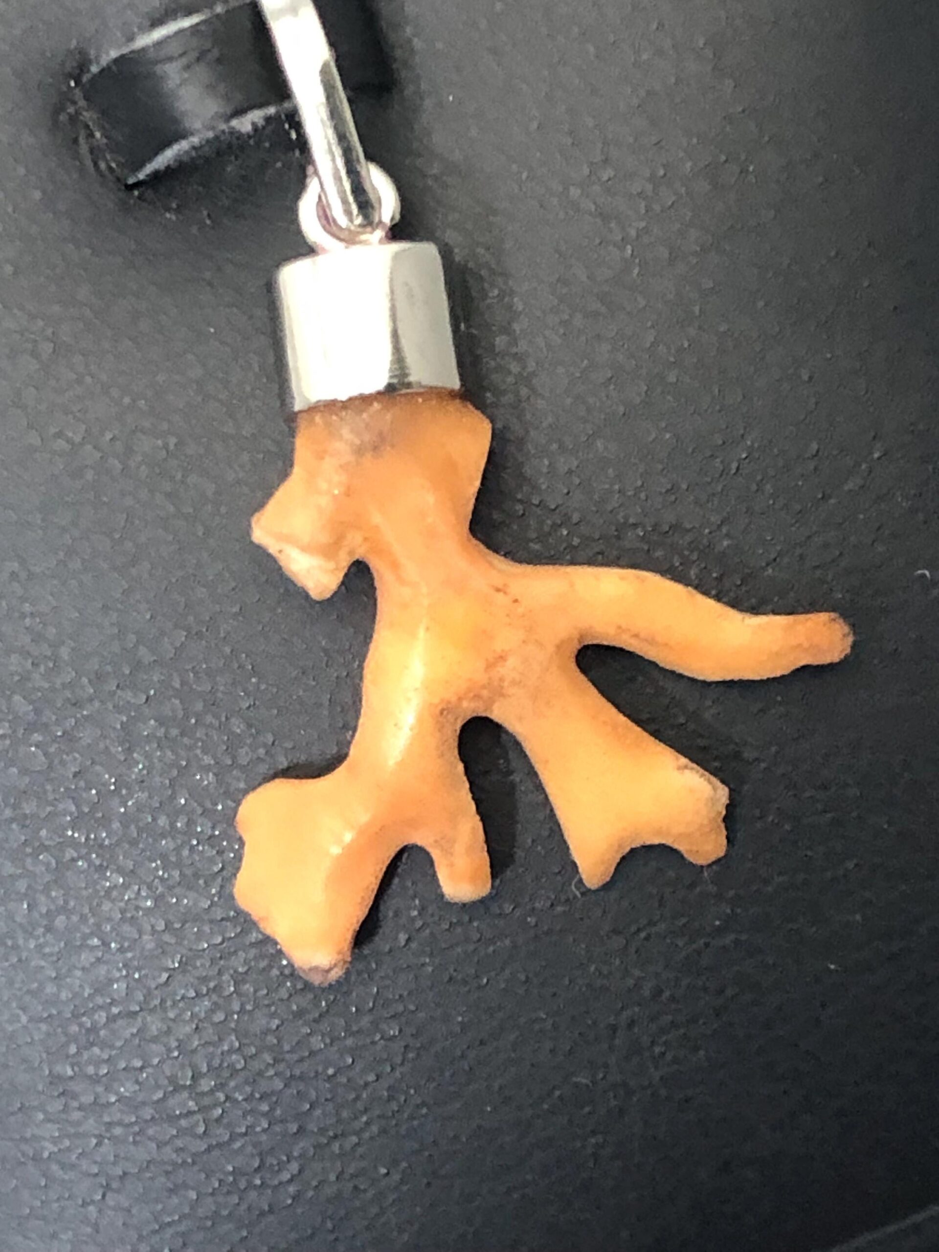 Natural Coral Branch Pendant | Orange Coral, Sterling Silver Cap, Ocean Jewelry