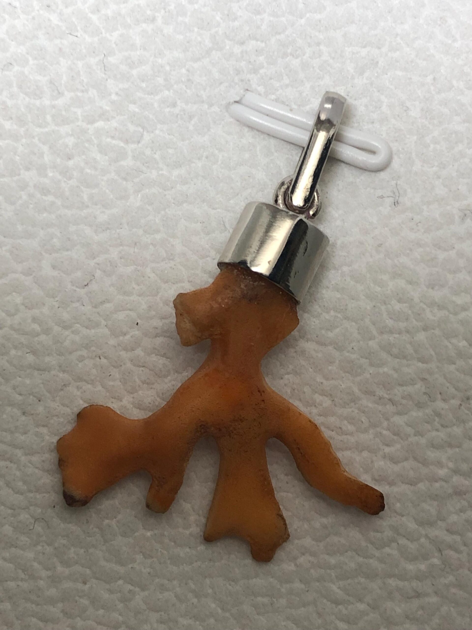 Natural Coral Branch Pendant | Orange Coral, Sterling Silver Cap, Ocean Jewelry - Image 3