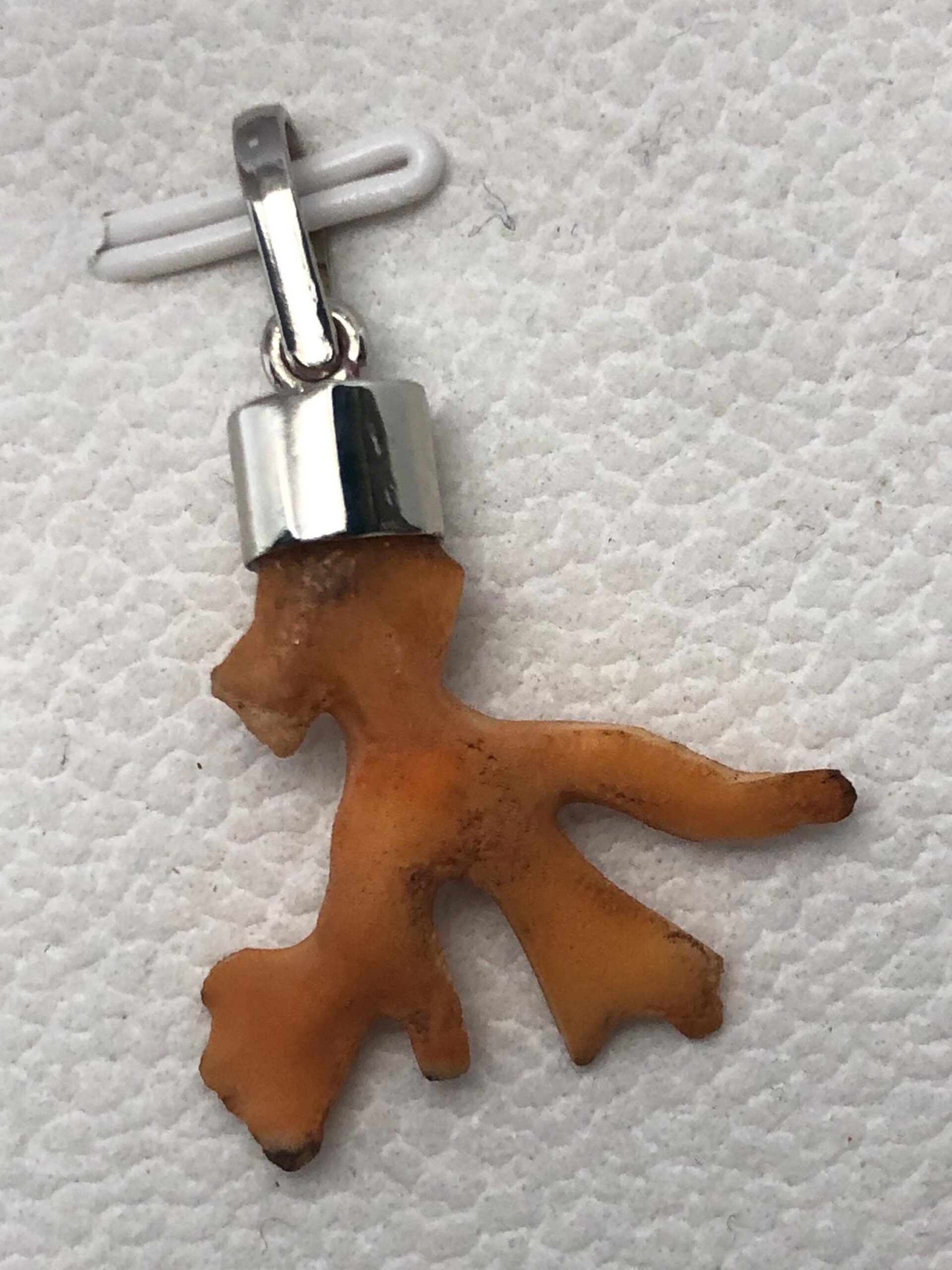 Natural Coral Branch Pendant | Orange Coral, Sterling Silver Cap, Ocean Jewelry - Image 2