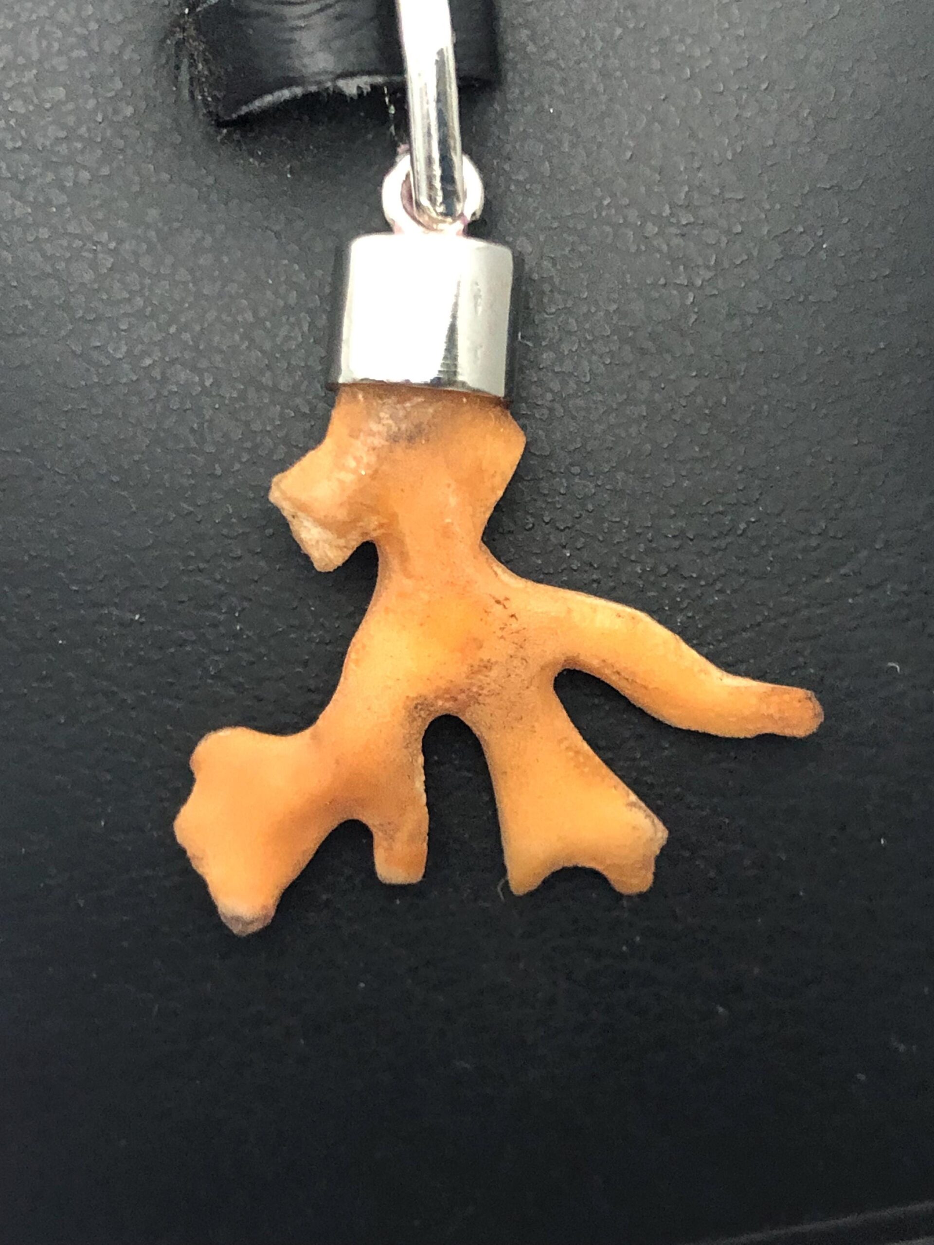 Natural Coral Branch Pendant | Orange Coral, Sterling Silver Cap, Ocean Jewelry - Image 9