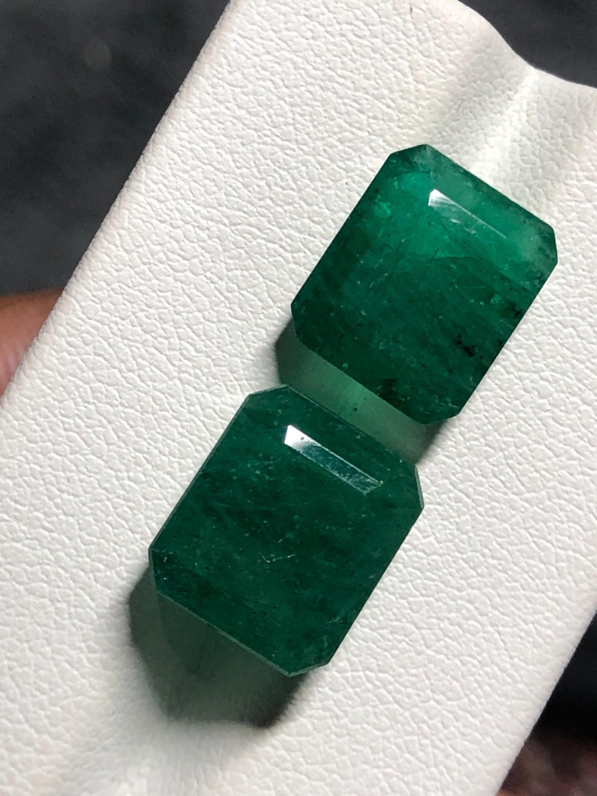 Natural Zambian Emerald Pair | Matching Octagon Gemstones for Earrings Jewelry - Image 6