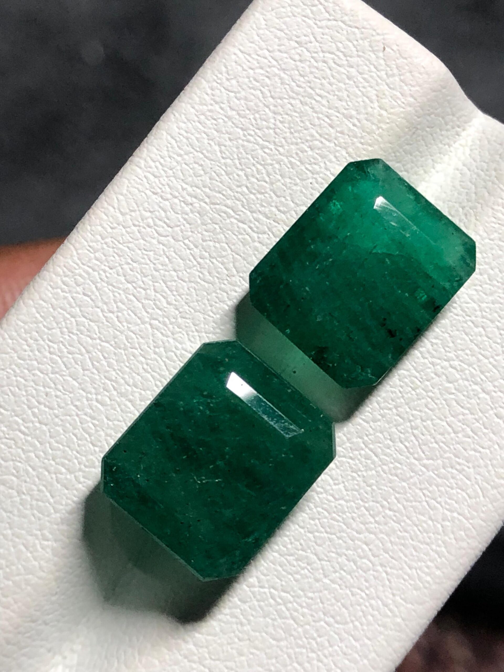 Natural Zambian Emerald Pair | Matching Octagon Gemstones for Earrings Jewelry - Image 7