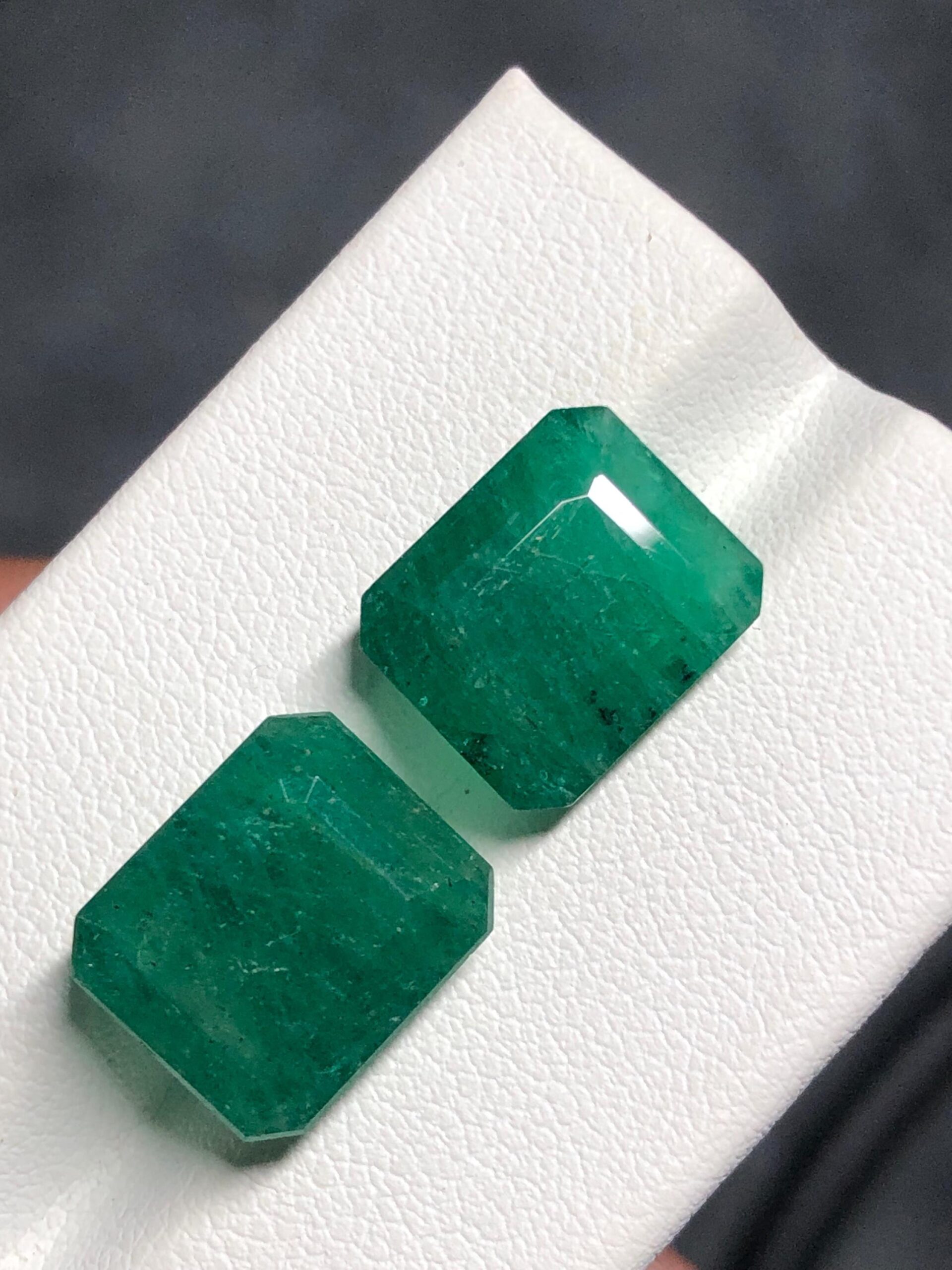 Natural Zambian Emerald Pair | Matching Octagon Gemstones for Earrings Jewelry - Image 9