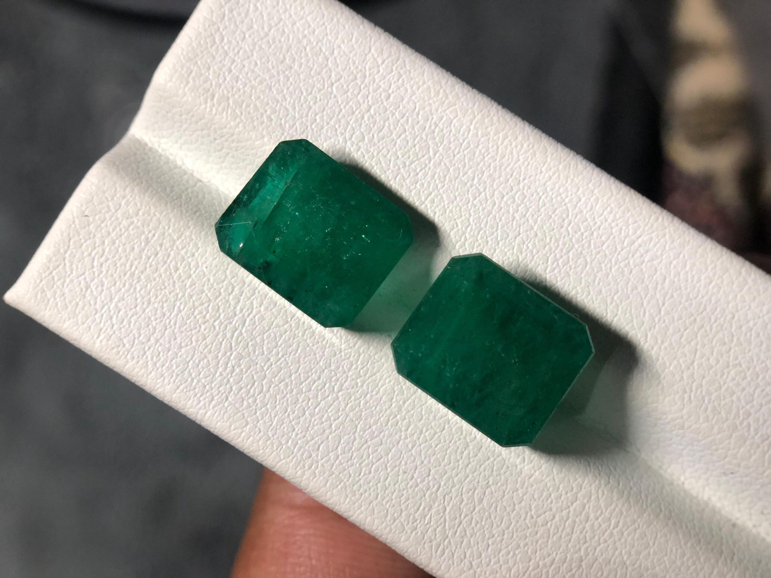 Natural Zambian Emerald Pair | Matching Octagon Gemstones for Earrings Jewelry - Image 3