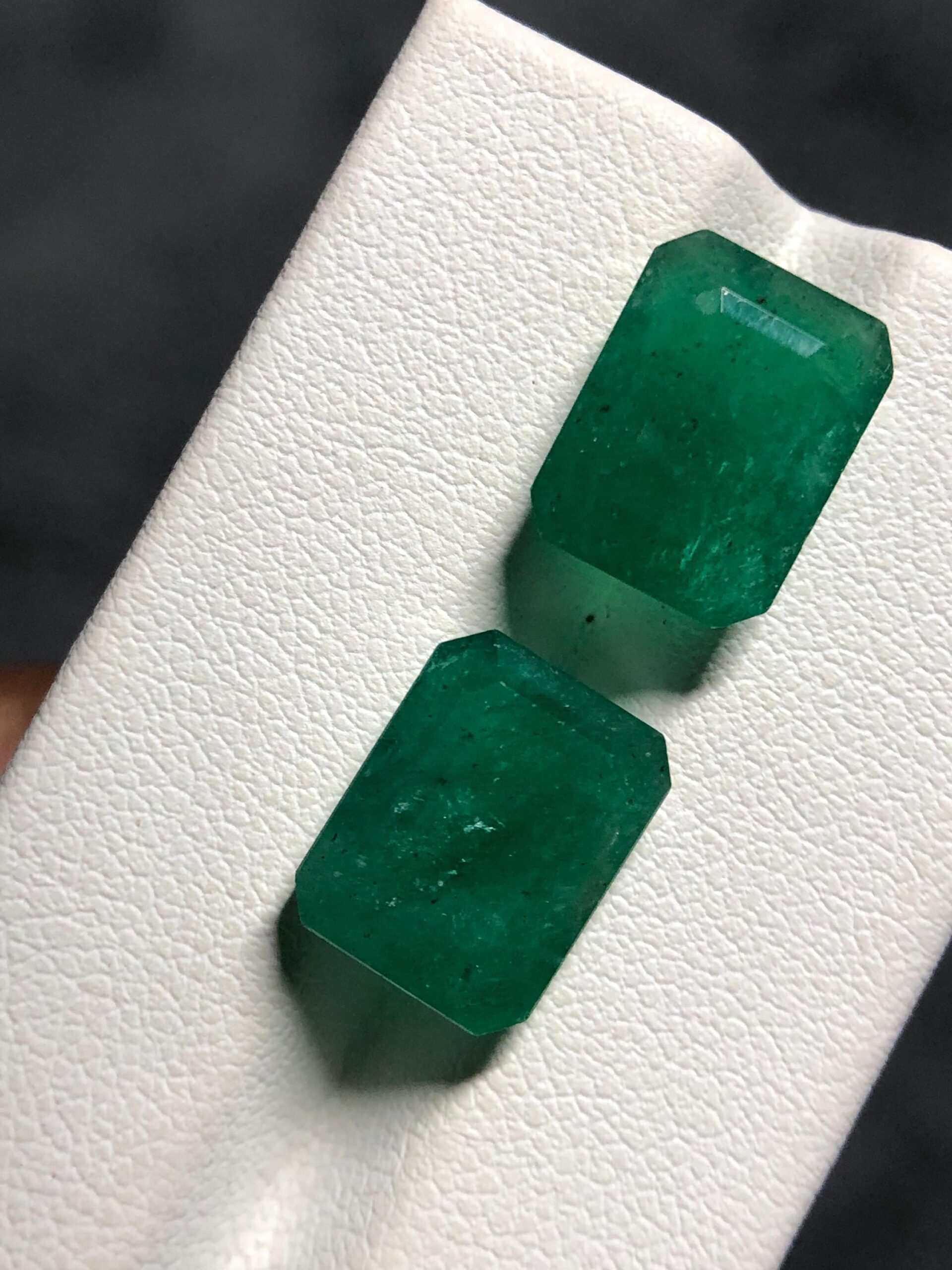 Natural Zambian Emerald Pair | 11.5 Ct Octagon Gemstones for Earrings - Image 4