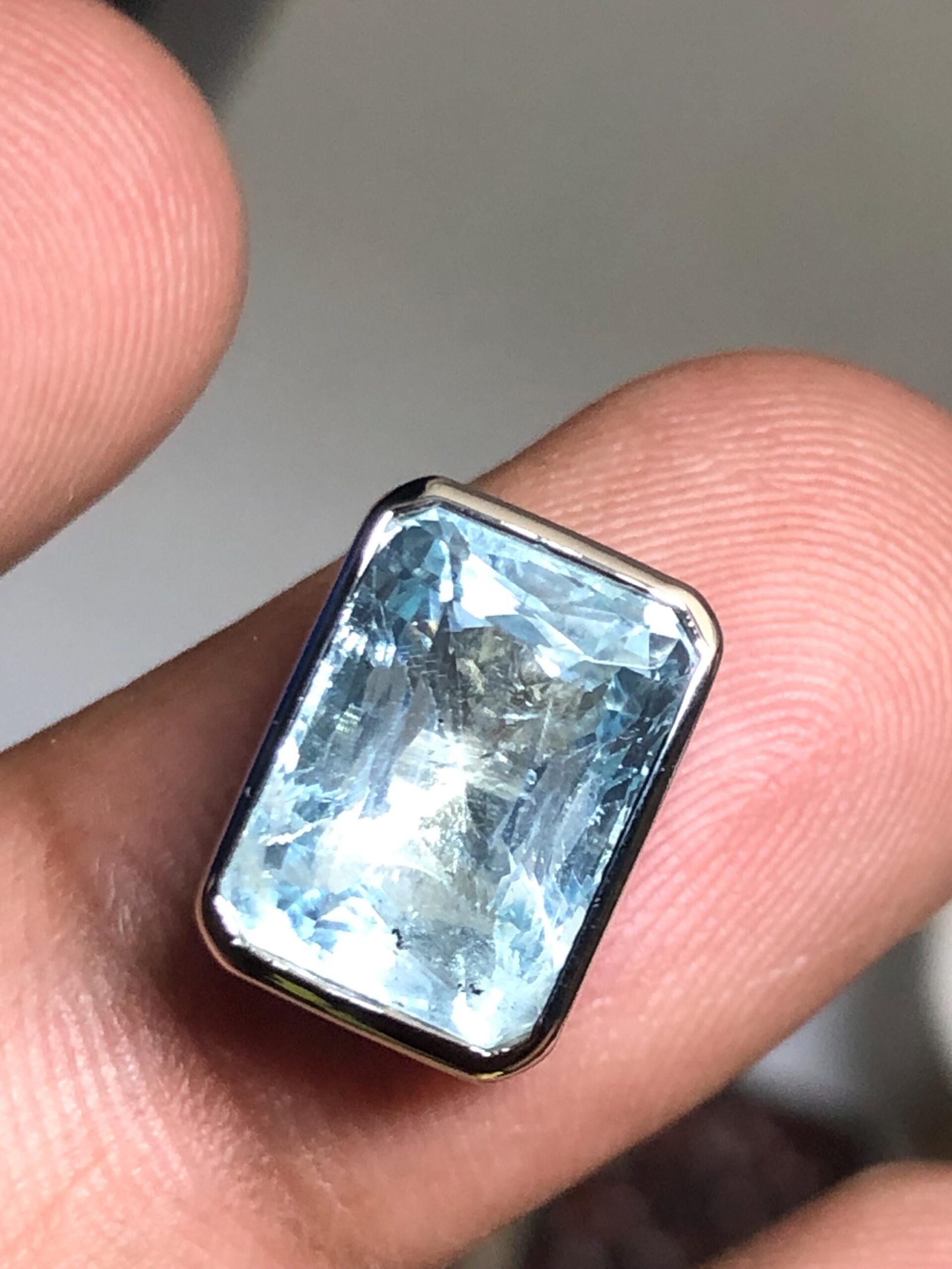 Natural Aquamarine Pendant | Emerald Cut Blue Gemstone | Sterling Silver 925 Necklace | March Birthstone - Image 7