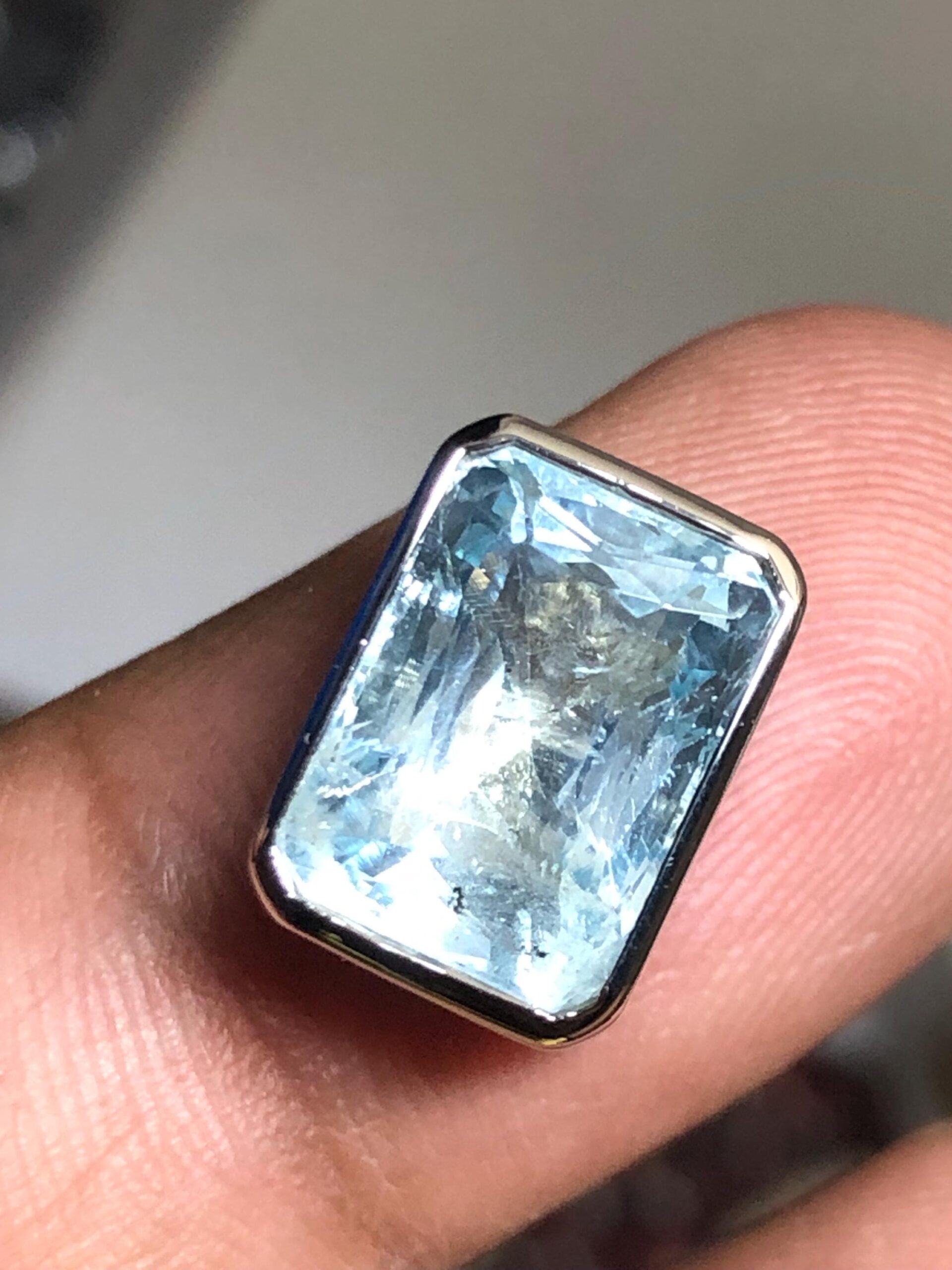 Natural Aquamarine Pendant | Emerald Cut Blue Gemstone | Sterling Silver 925 Necklace | March Birthstone - Image 6