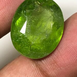 Natural Pakistani Peridot Oval Cabochon | Bright Green Collector Gemstone (24.29 Ct)