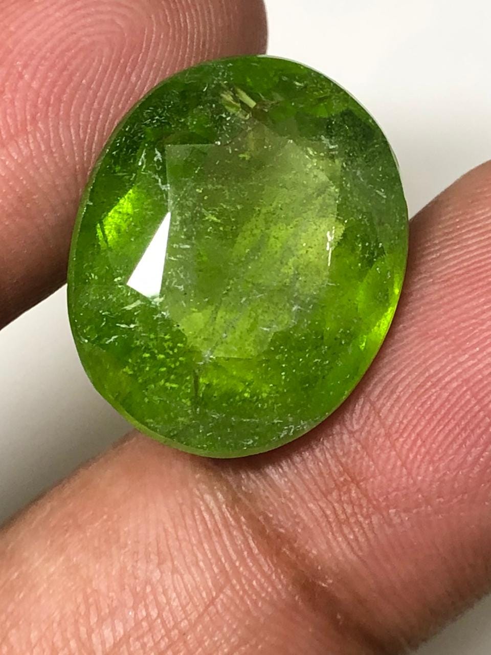 Natural Pakistani Peridot Oval Cabochon | Bright Green Collector Gemstone (24.29 Ct)