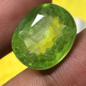 Natural Oval Peridot Gemstone: Pakistan Origin, 13.155 Carats, Faceted Green Loose Stone