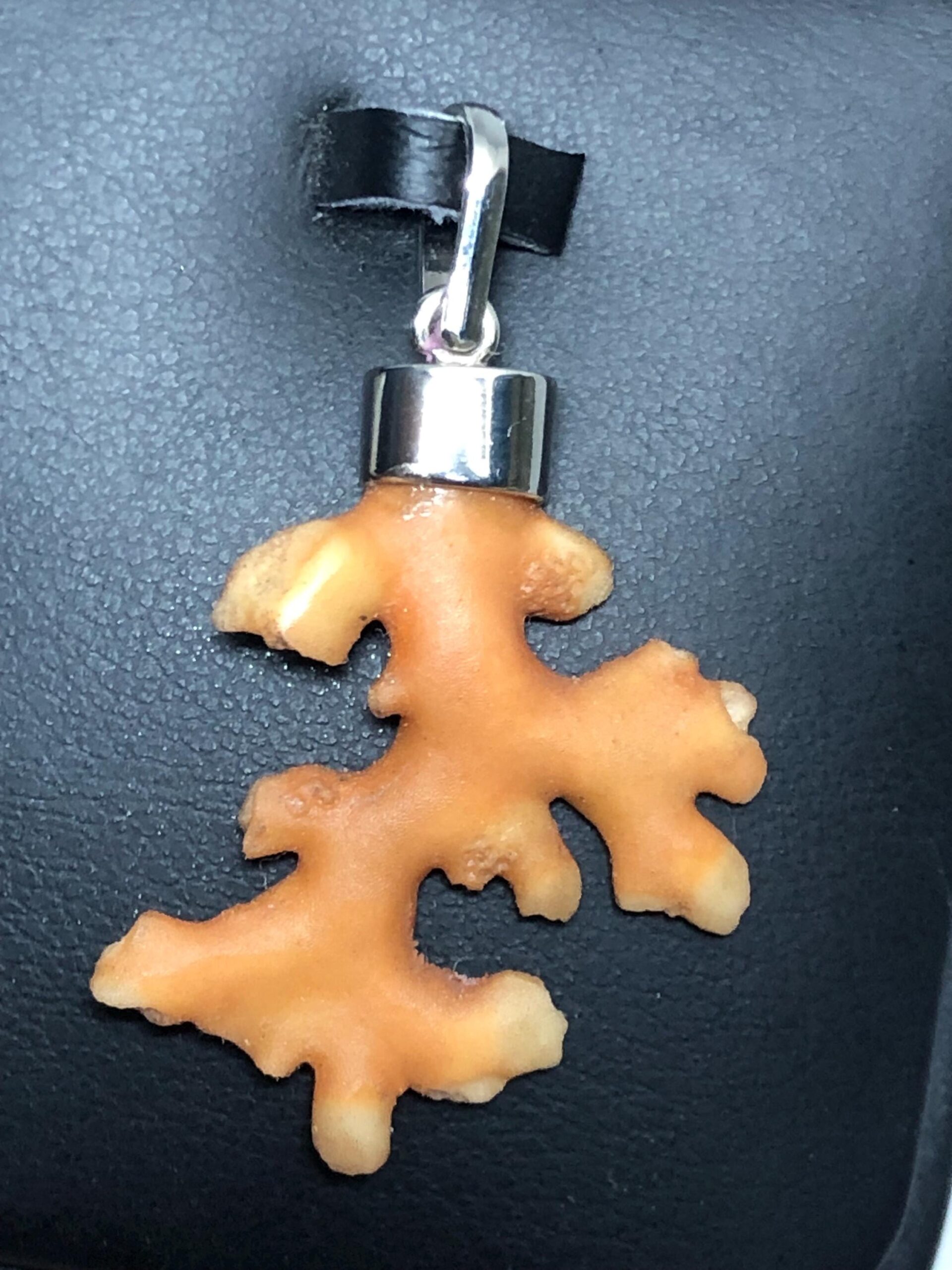 Natural Coral Branch Pendant | Sterling Silver 925 Cap, Organic Ocean Jewelry - Image 9