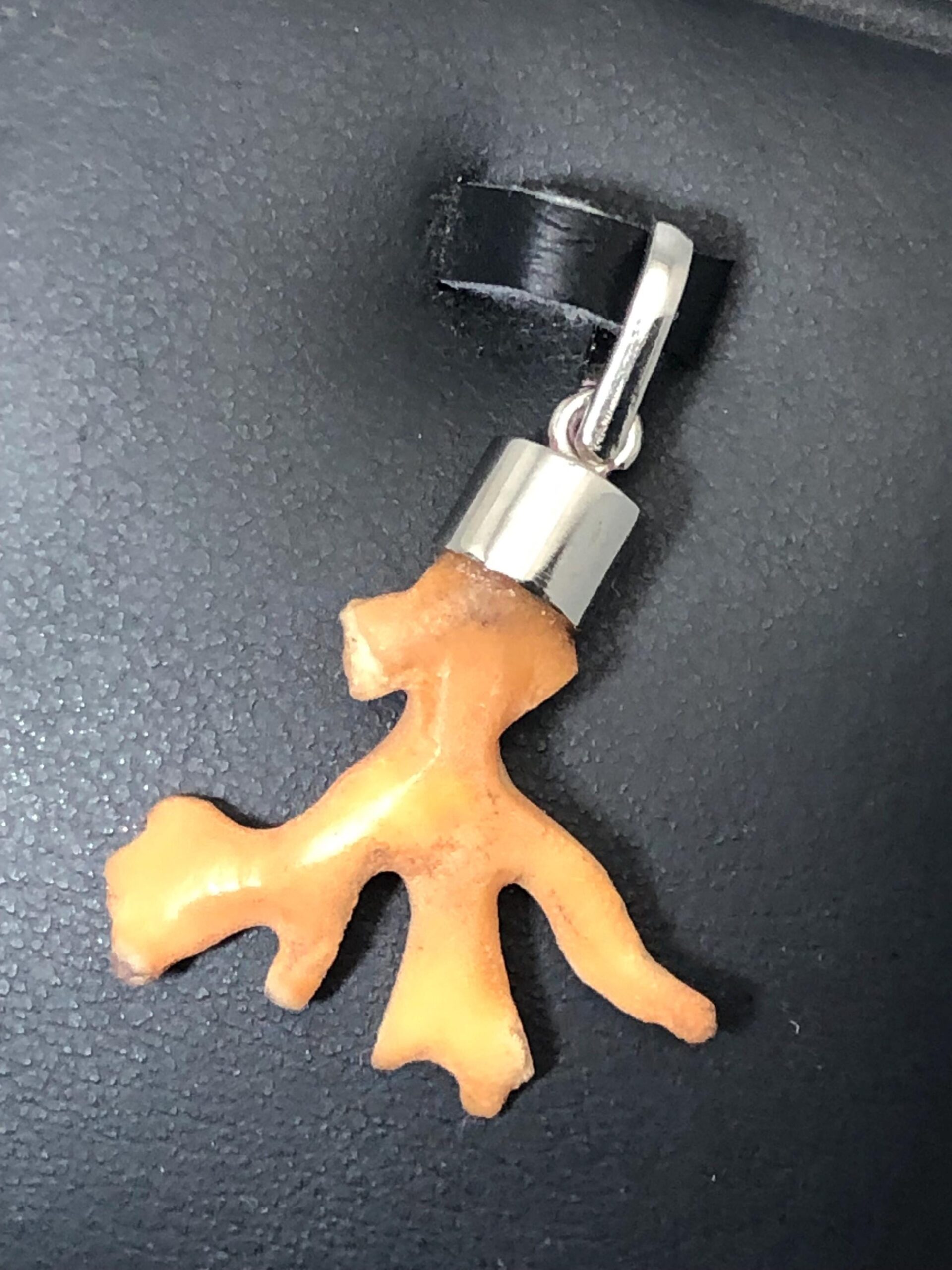 Natural Coral Branch Pendant | Orange Coral, Sterling Silver Cap, Ocean Jewelry - Image 6
