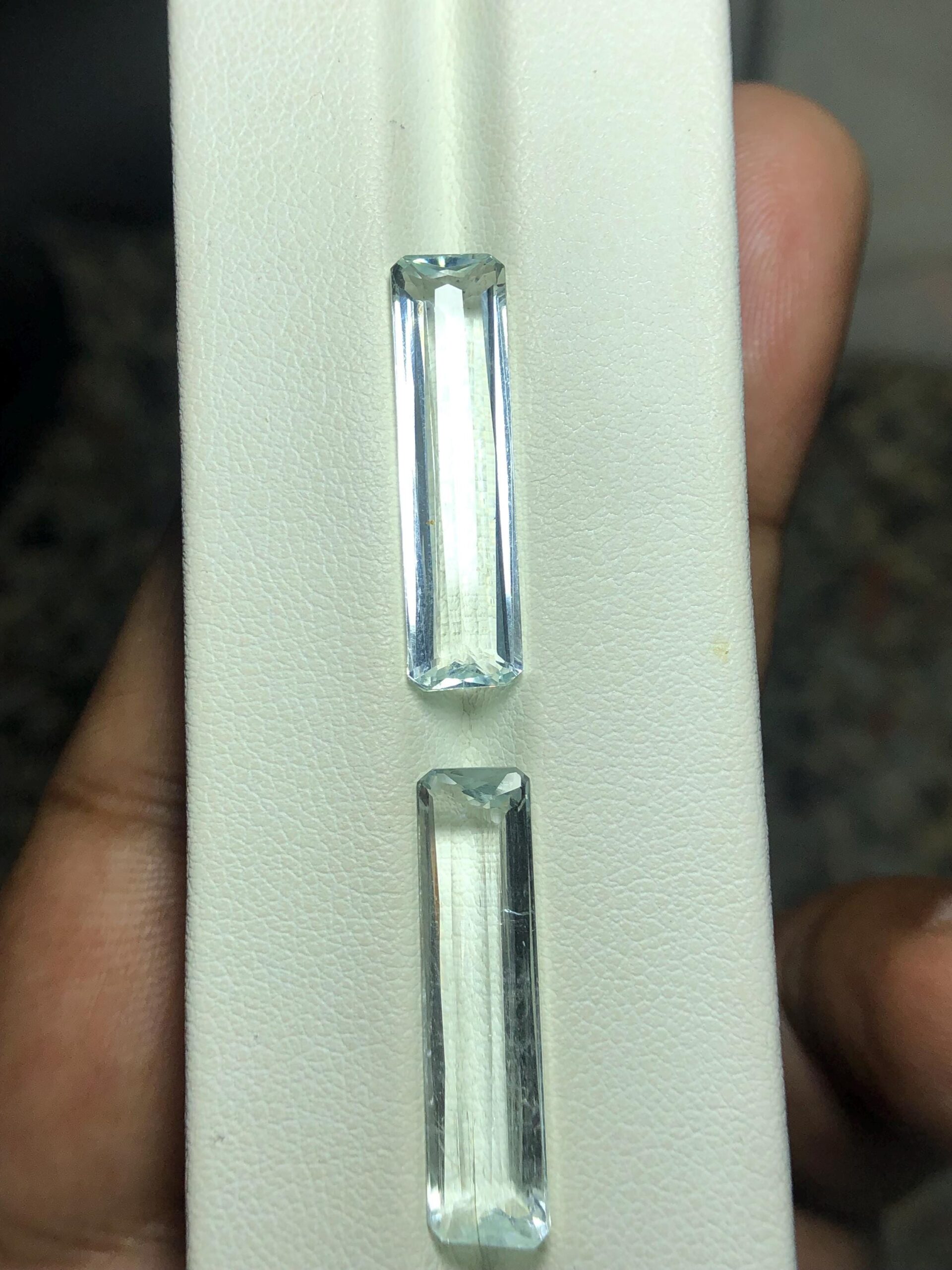 Natural Aquamarine Pair 11.25 Ct Emerald Cut Gemstones | Pakistan Loose Blue Beryl For Earrings - Image 5