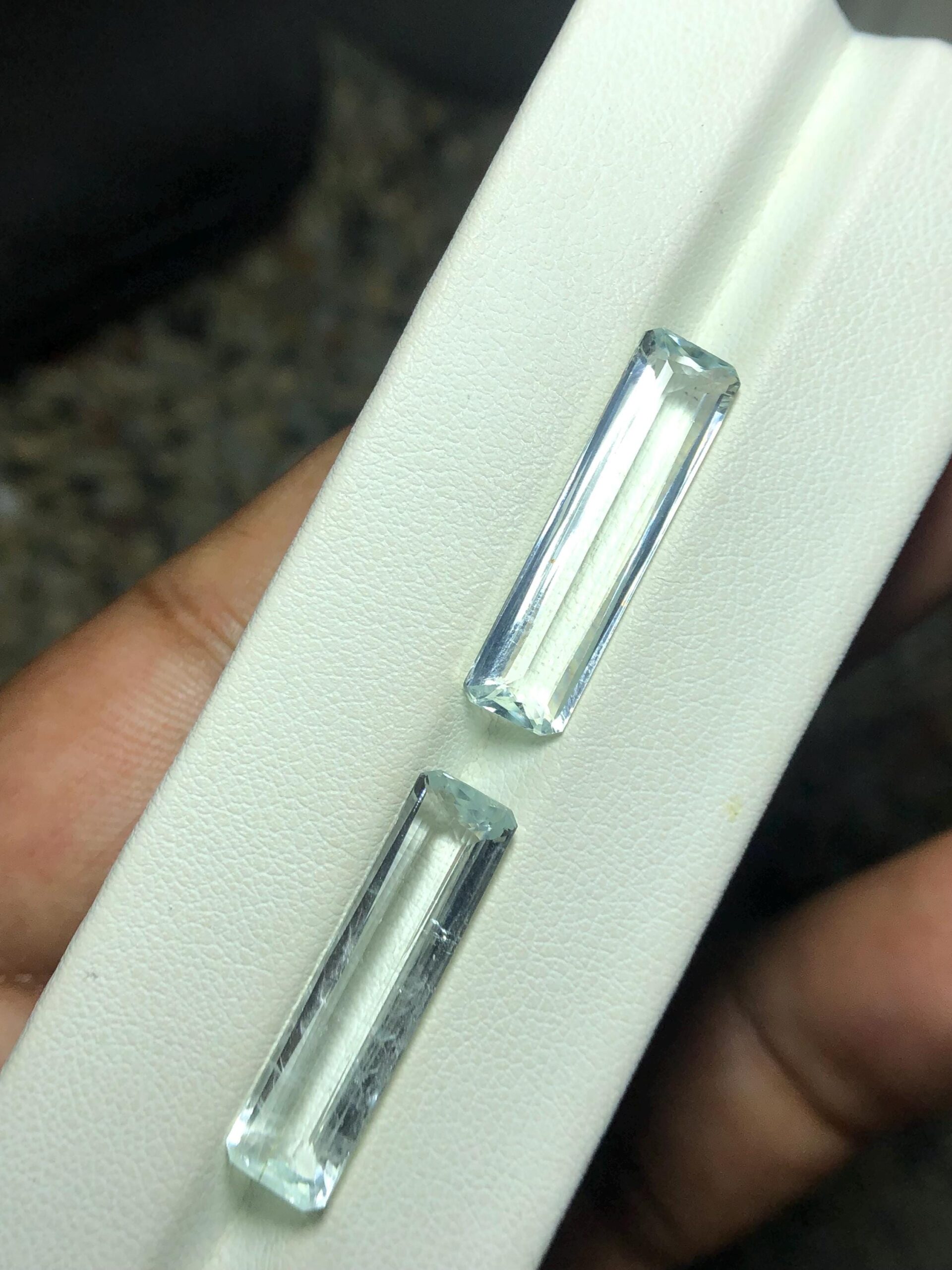 Natural Aquamarine Pair 11.25 Ct Emerald Cut Gemstones | Pakistan Loose Blue Beryl For Earrings - Image 4