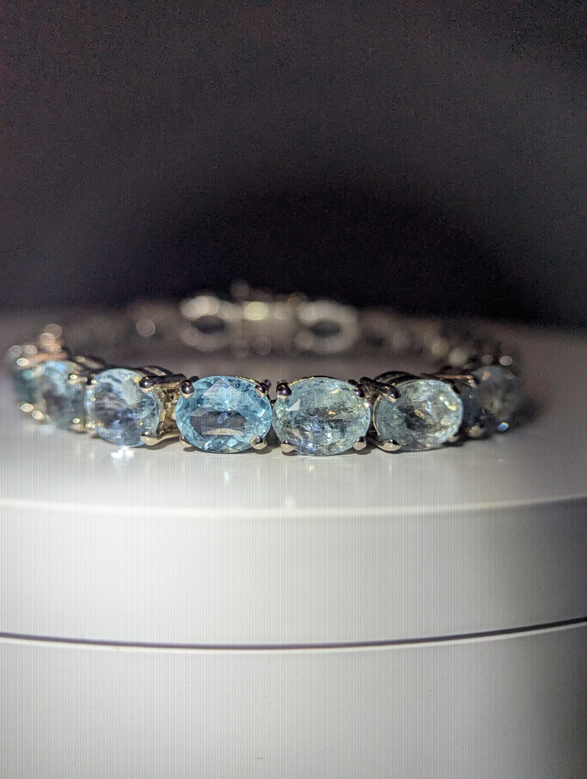 Natural Aquamarine Bracelet 7 Inch, 925 Sterling Silver Bracelet, Genuine Blue Aquamarine Gemstone Jewelry, Women’s Gift, March Birthstone - Image 5