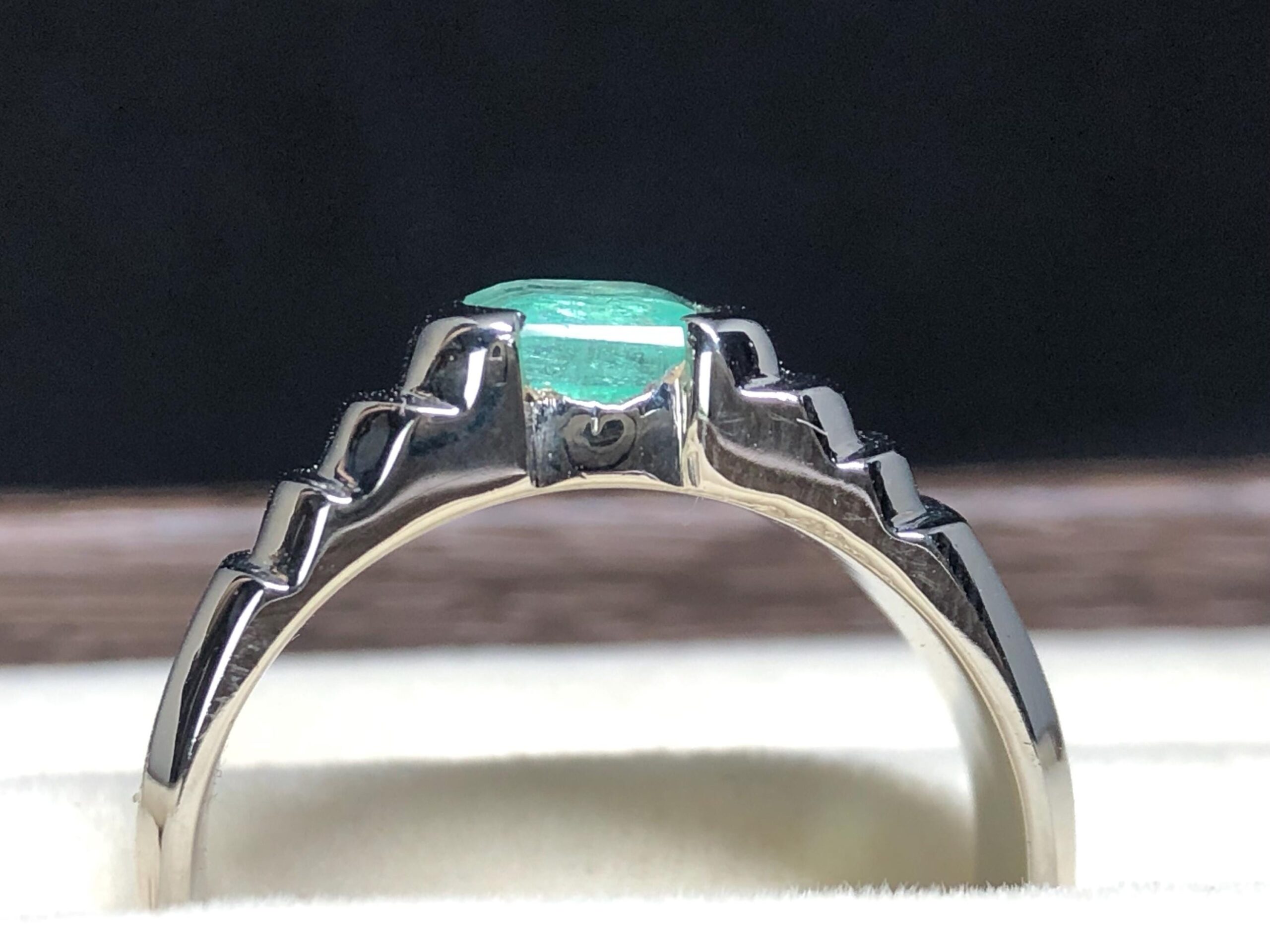 Natural Emerald Ring 1.595 Ct | No Oil Emerald Gemstone Ring | 925 Sterling Silver Ring | Green Emerald Ring | US Size 9 | Statement Ring - Image 6