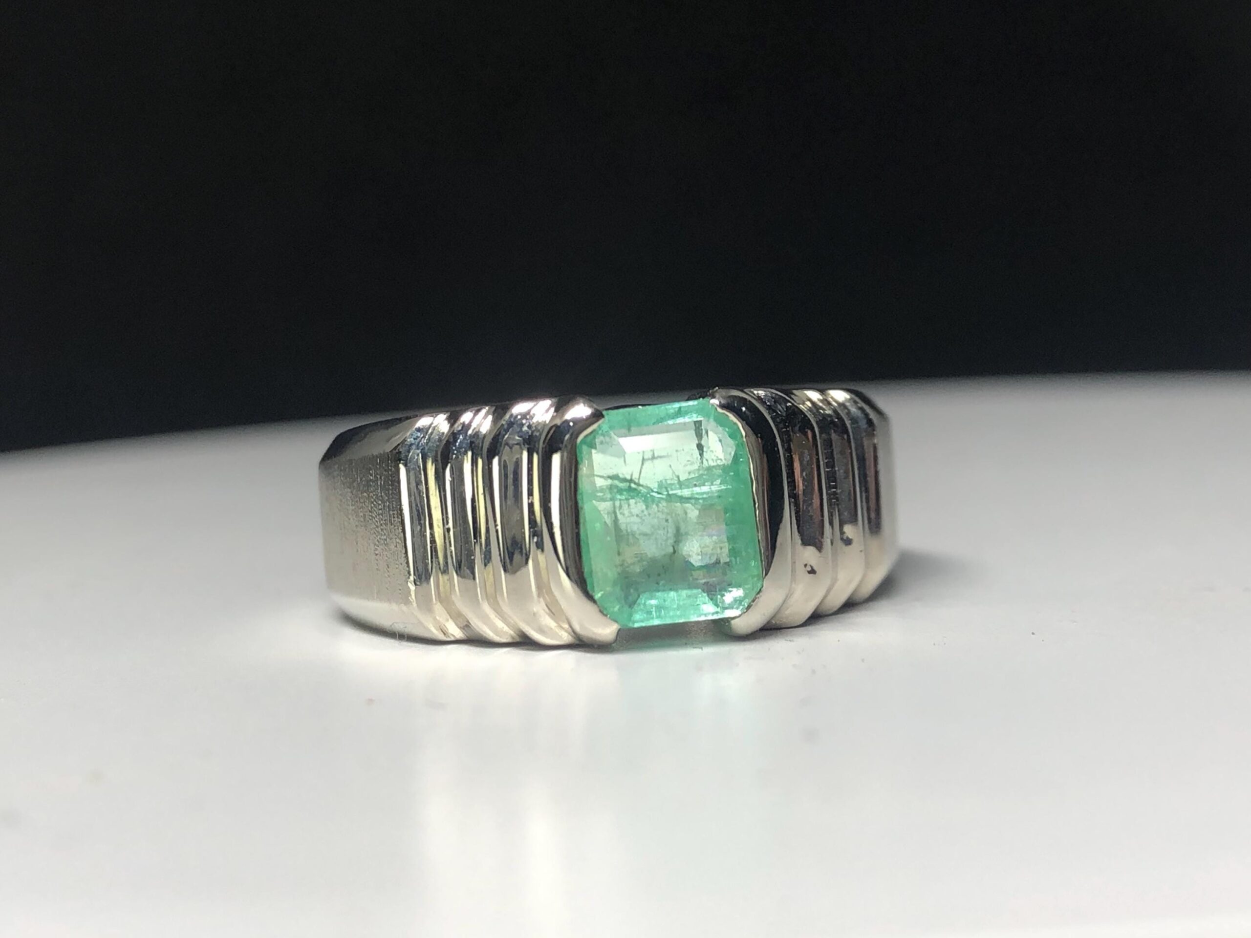 Natural Emerald Ring 1.595 Ct | No Oil Emerald Gemstone Ring | 925 Sterling Silver Ring | Green Emerald Ring | US Size 9 | Statement Ring - Image 8