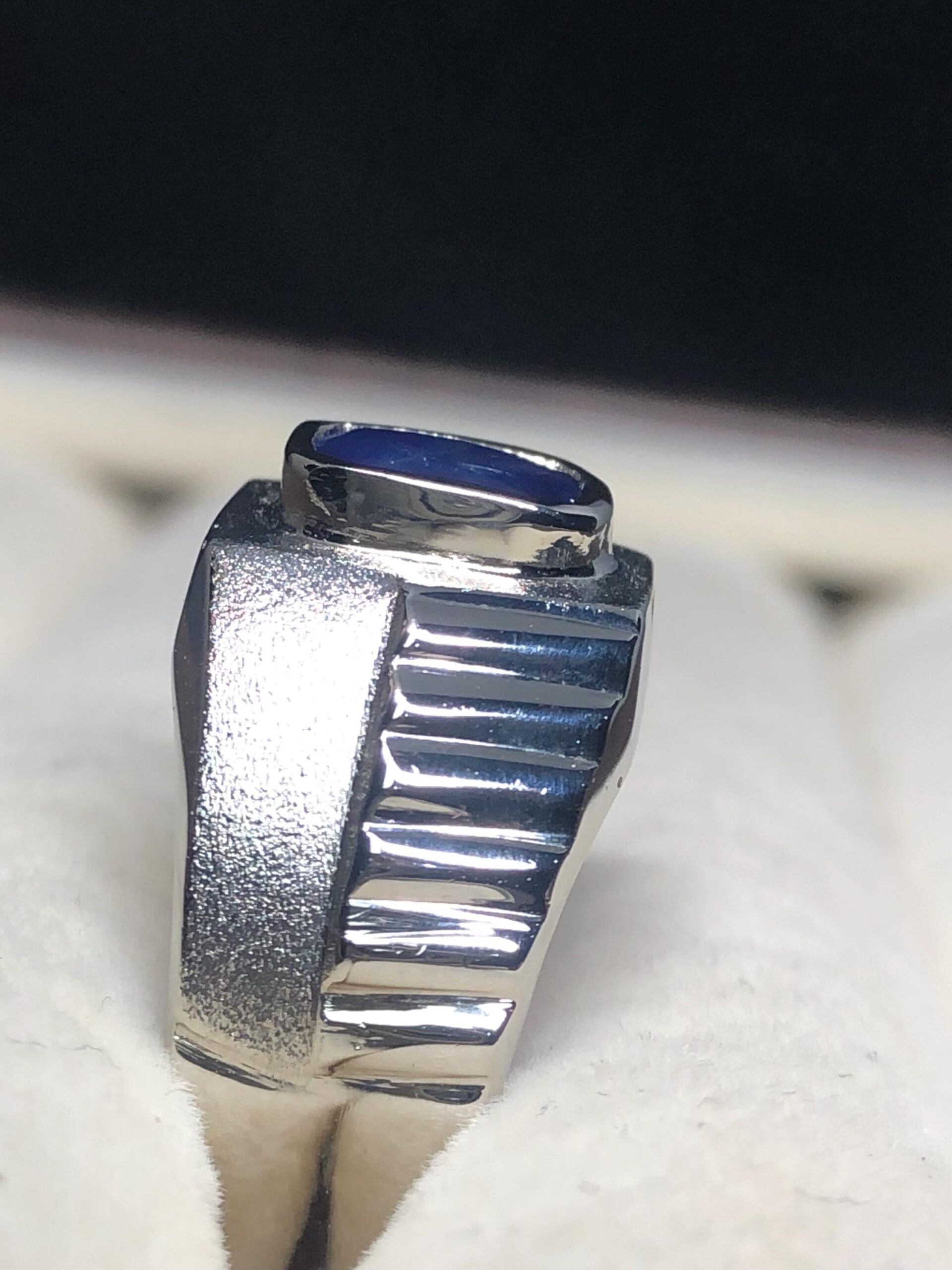 Natural Blue Sapphire Ring 1.70 Ct Sri Lankan Ceylon Sapphire Ring 925 Sterling Silver Mens Ring Heated Blue Sapphire Size 10 - Image 3