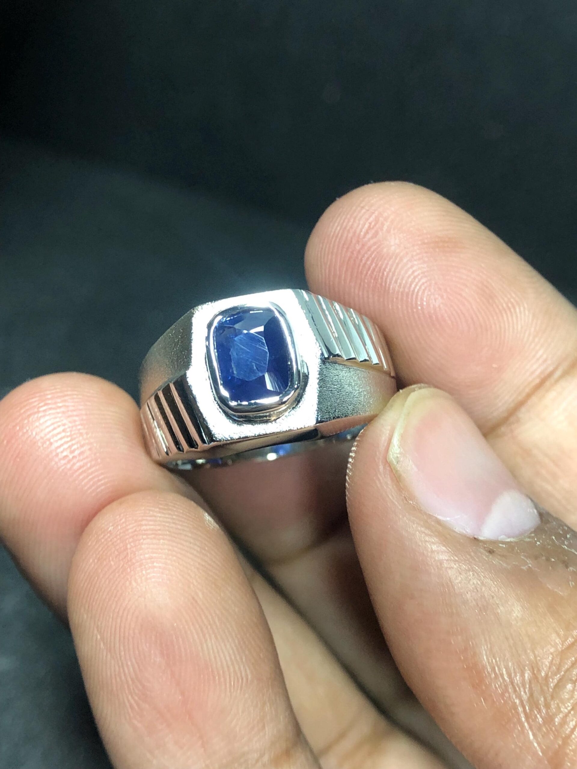 Natural Blue Sapphire Ring 1.70 Ct Sri Lankan Ceylon Sapphire Ring 925 Sterling Silver Mens Ring Heated Blue Sapphire Size 10 - Image 10