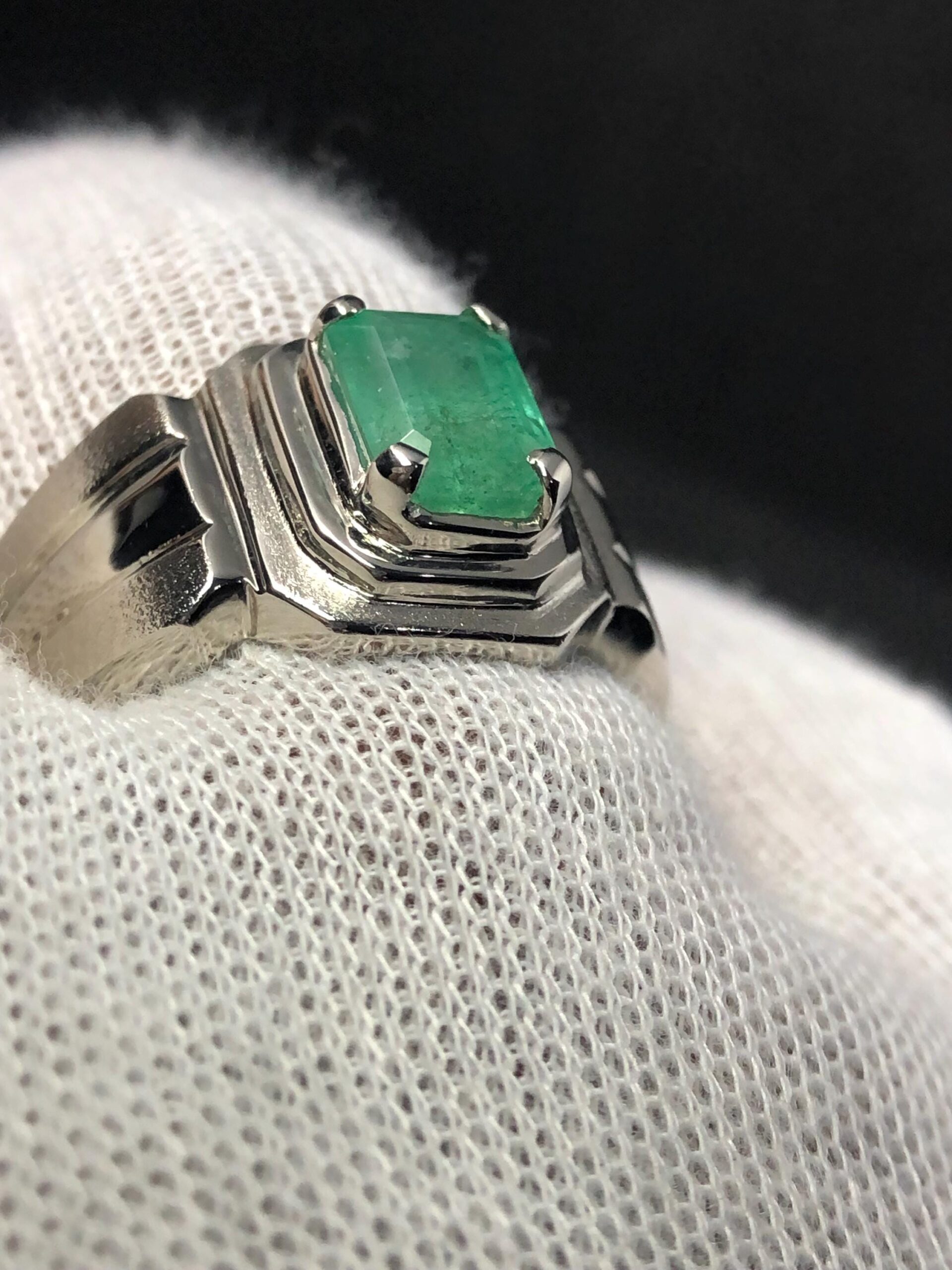 Natural Emerald Ring 2.235 Ct No Oil Emerald Ring 925 Sterling Silver Ring US Size 10.5 Men's Gemstone Ring Statement Ring - Image 10