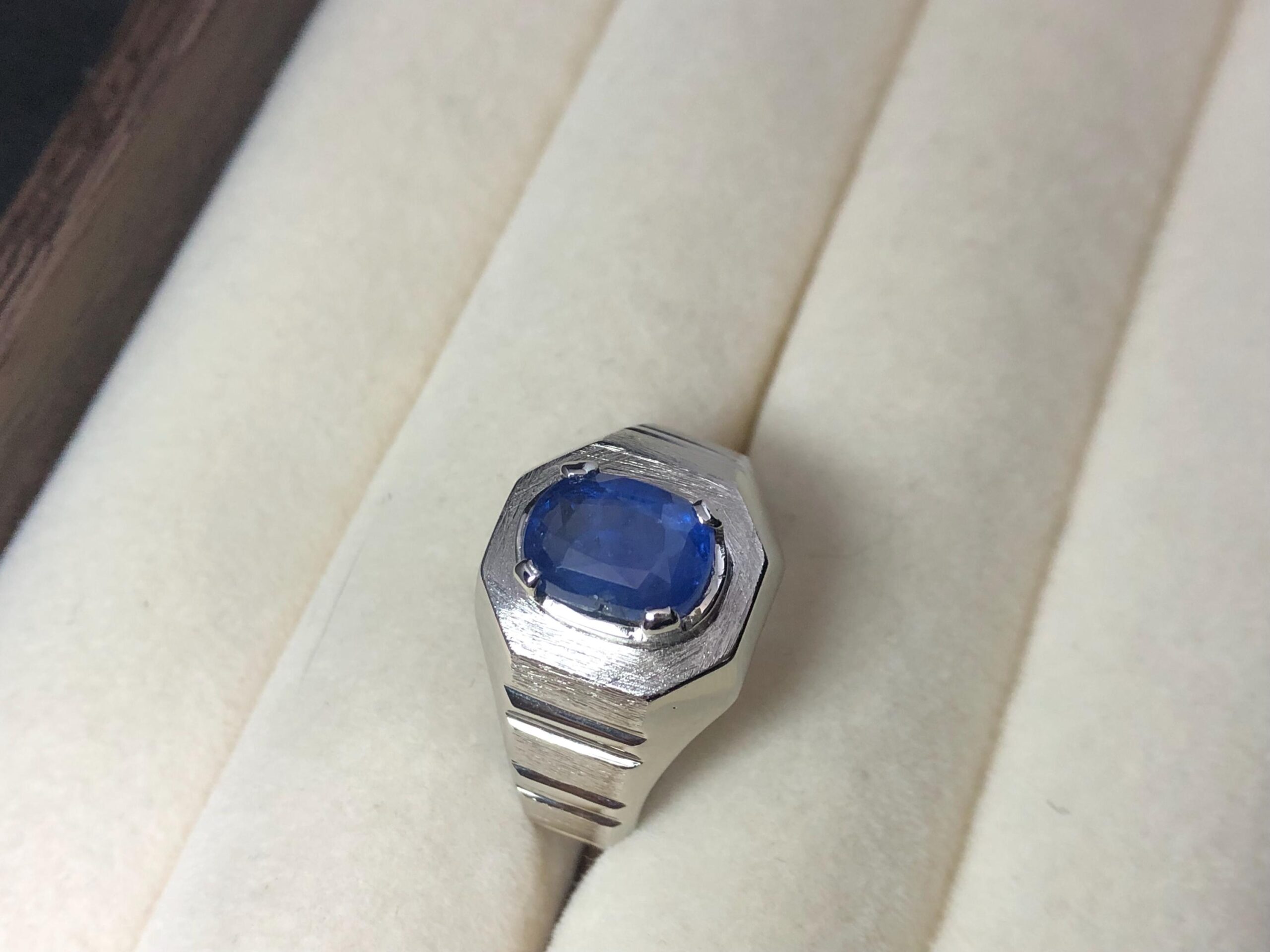 Natural Blue Sapphire Ring 2.77 Ct | Heated Ceylon Sri Lanka Sapphire | 925 Sterling Silver Men's Ring | Handmade Statement Ring - Image 9