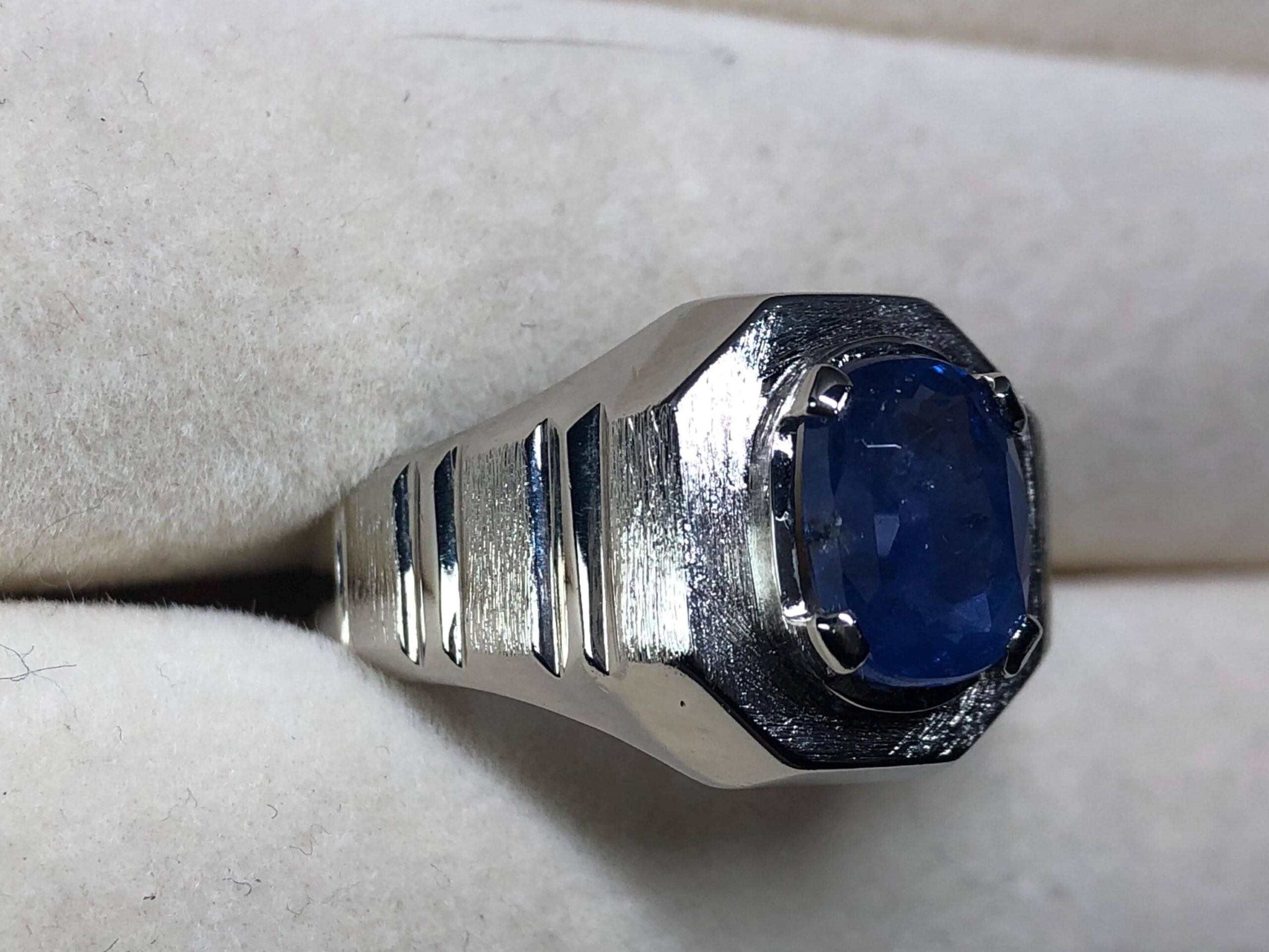 Natural Blue Sapphire Ring 2.77 Ct | Heated Ceylon Sri Lanka Sapphire | 925 Sterling Silver Men's Ring | Handmade Statement Ring - Image 3