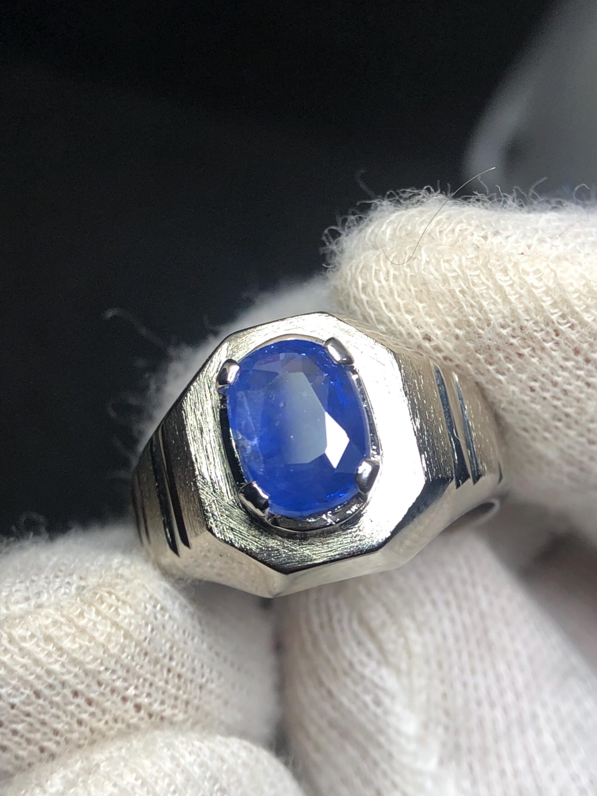 Natural Blue Sapphire Ring 2.77 Ct | Heated Ceylon Sri Lanka Sapphire | 925 Sterling Silver Men's Ring | Handmade Statement Ring - Image 2