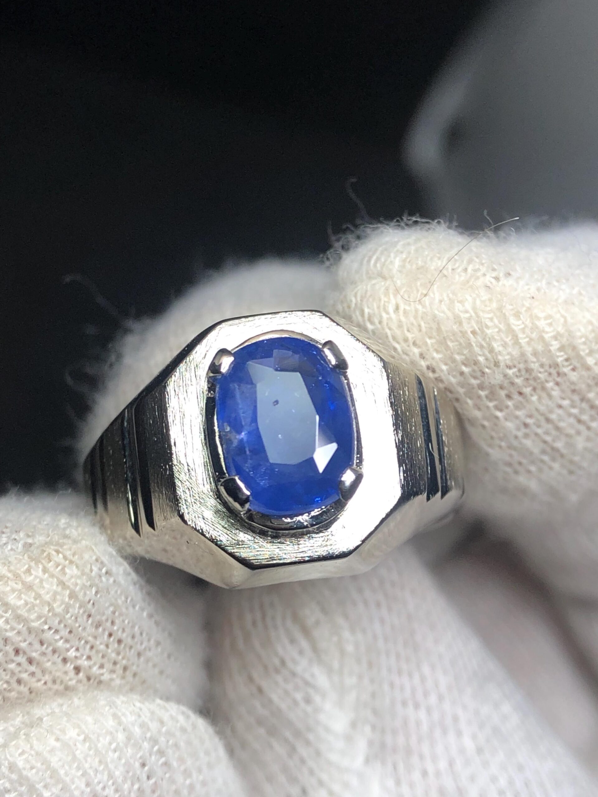 Natural Blue Sapphire Ring 2.77 Ct | Heated Ceylon Sri Lanka Sapphire | 925 Sterling Silver Men's Ring | Handmade Statement Ring - Image 8