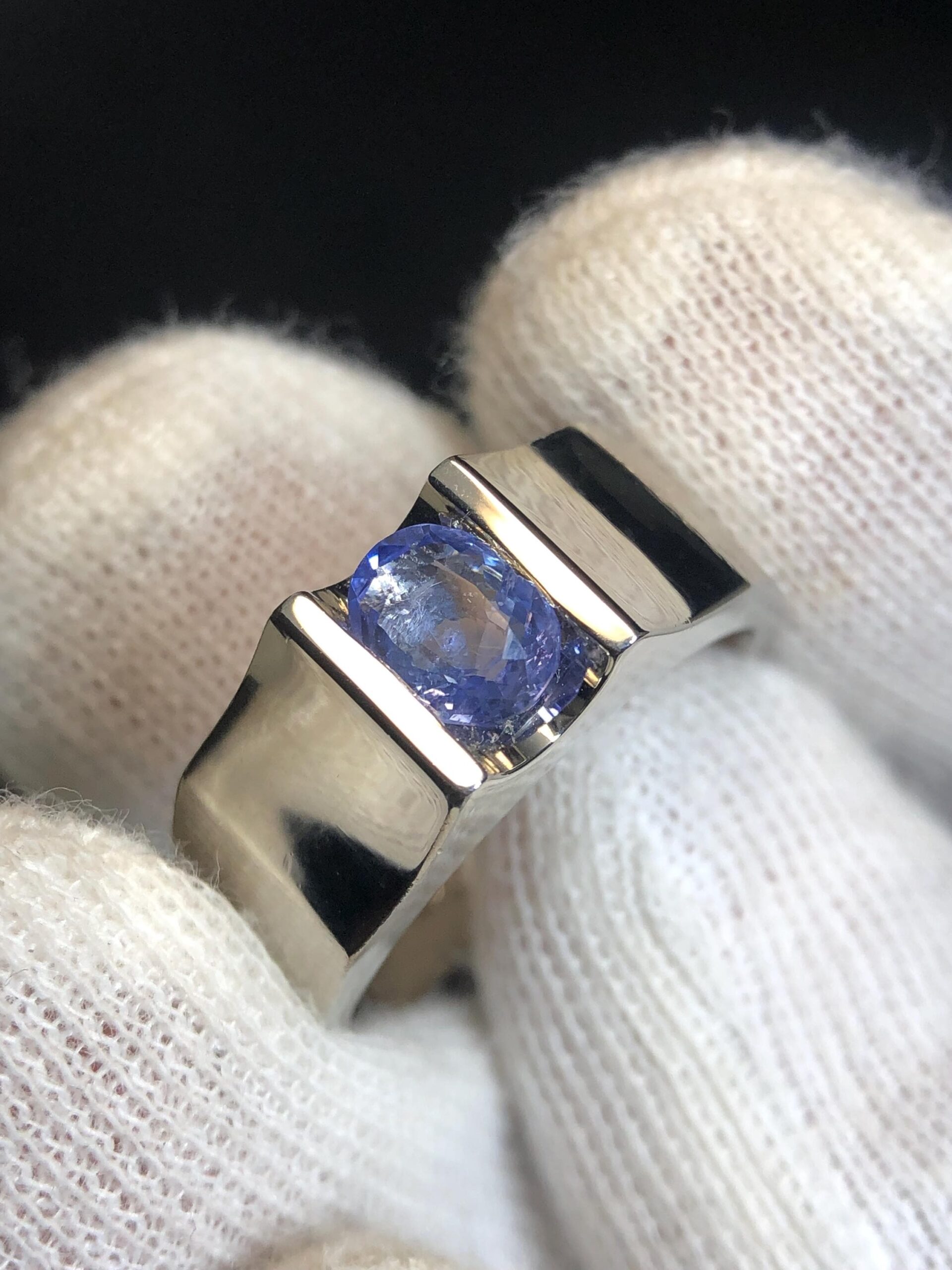 Natural Blue Ceylon Sapphire Ring, 925 Sterling Silver Men's Ring, 1.115 Ct Sri Lankan Sapphire, Modern Statement Gemstone Ring, Size 9 - Image 3