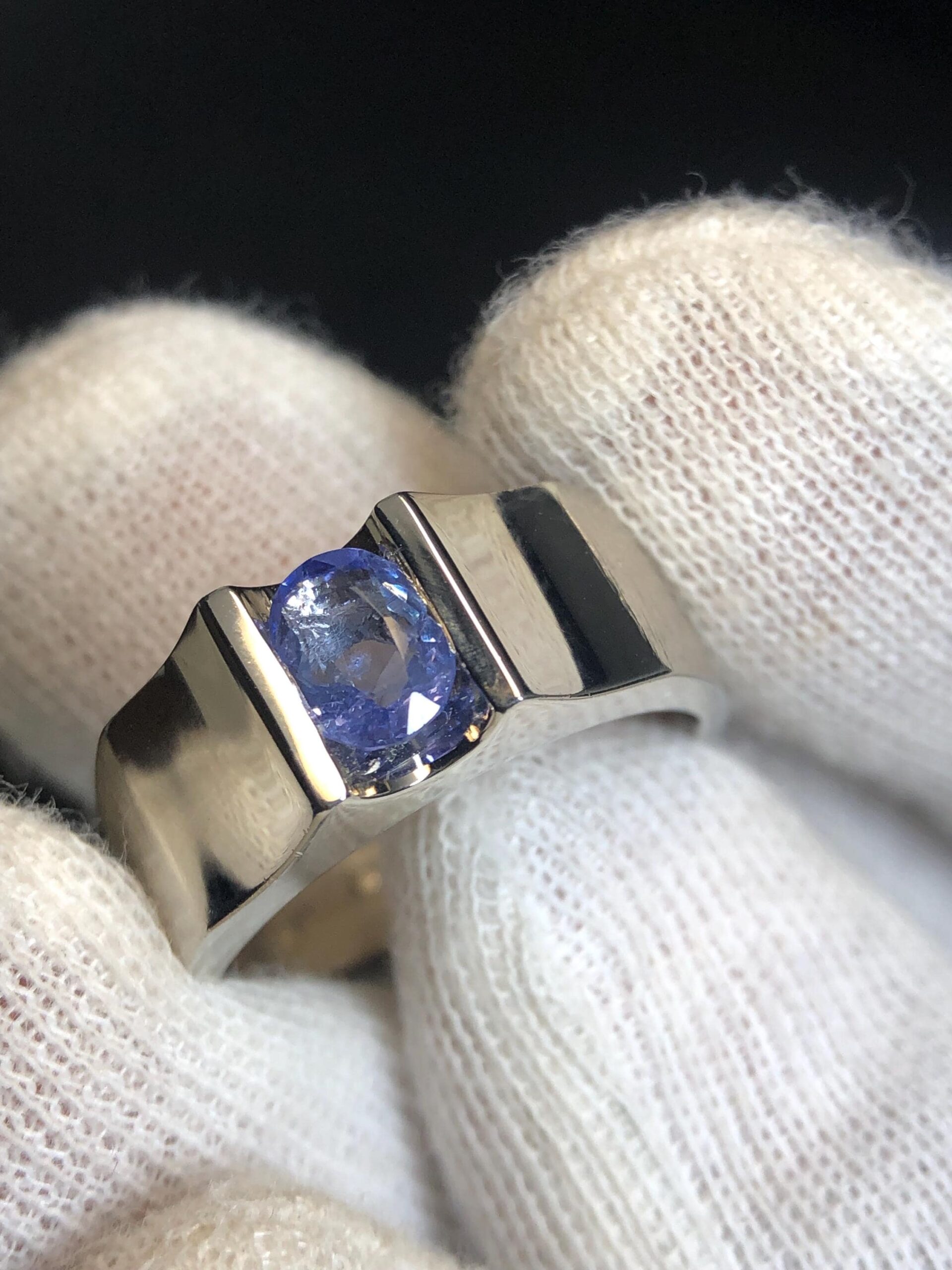 Natural Blue Ceylon Sapphire Ring, 925 Sterling Silver Men's Ring, 1.115 Ct Sri Lankan Sapphire, Modern Statement Gemstone Ring, Size 9 - Image 6