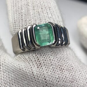 Natural Emerald Ring 1.595 Ct | No Oil Emerald Gemstone Ring | 925 Sterling Silver Ring | Green Emerald Ring | US Size 9 | Statement Ring
