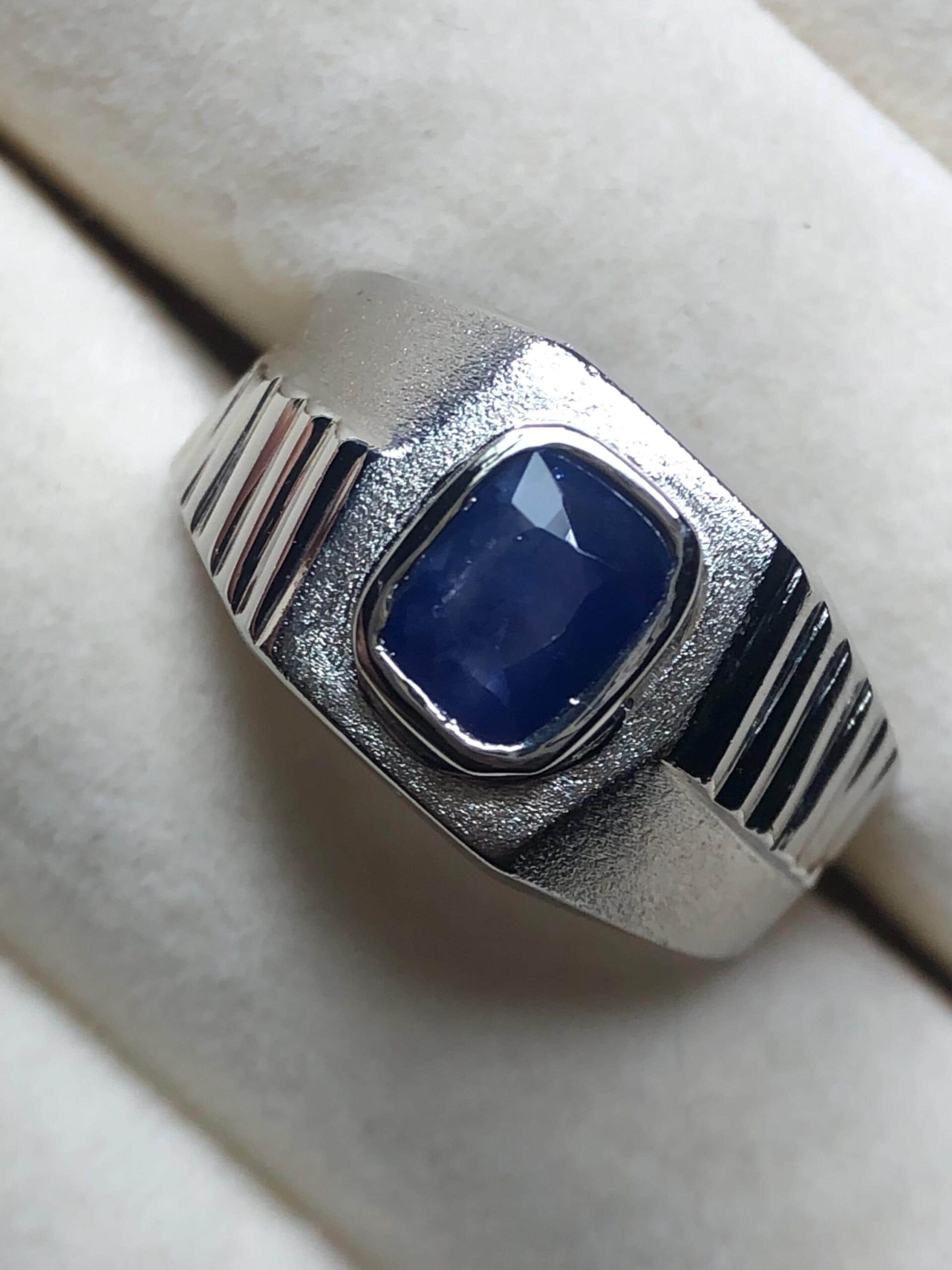 Natural Blue Sapphire Ring 1.70 Ct Sri Lankan Ceylon Sapphire Ring 925 Sterling Silver Mens Ring Heated Blue Sapphire Size 10 - Image 6