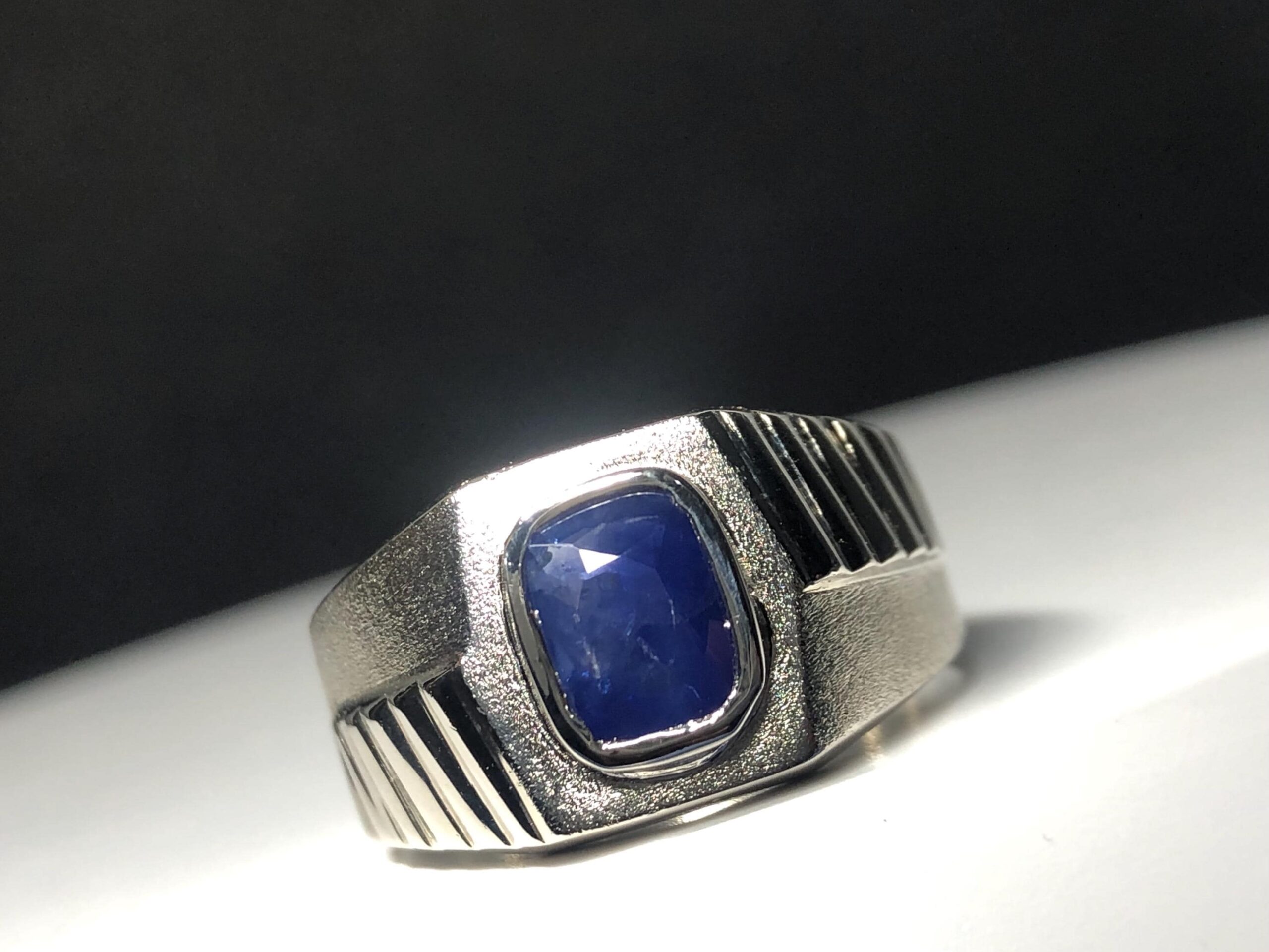 Natural Blue Sapphire Ring 1.70 Ct Sri Lankan Ceylon Sapphire Ring 925 Sterling Silver Mens Ring Heated Blue Sapphire Size 10 - Image 9