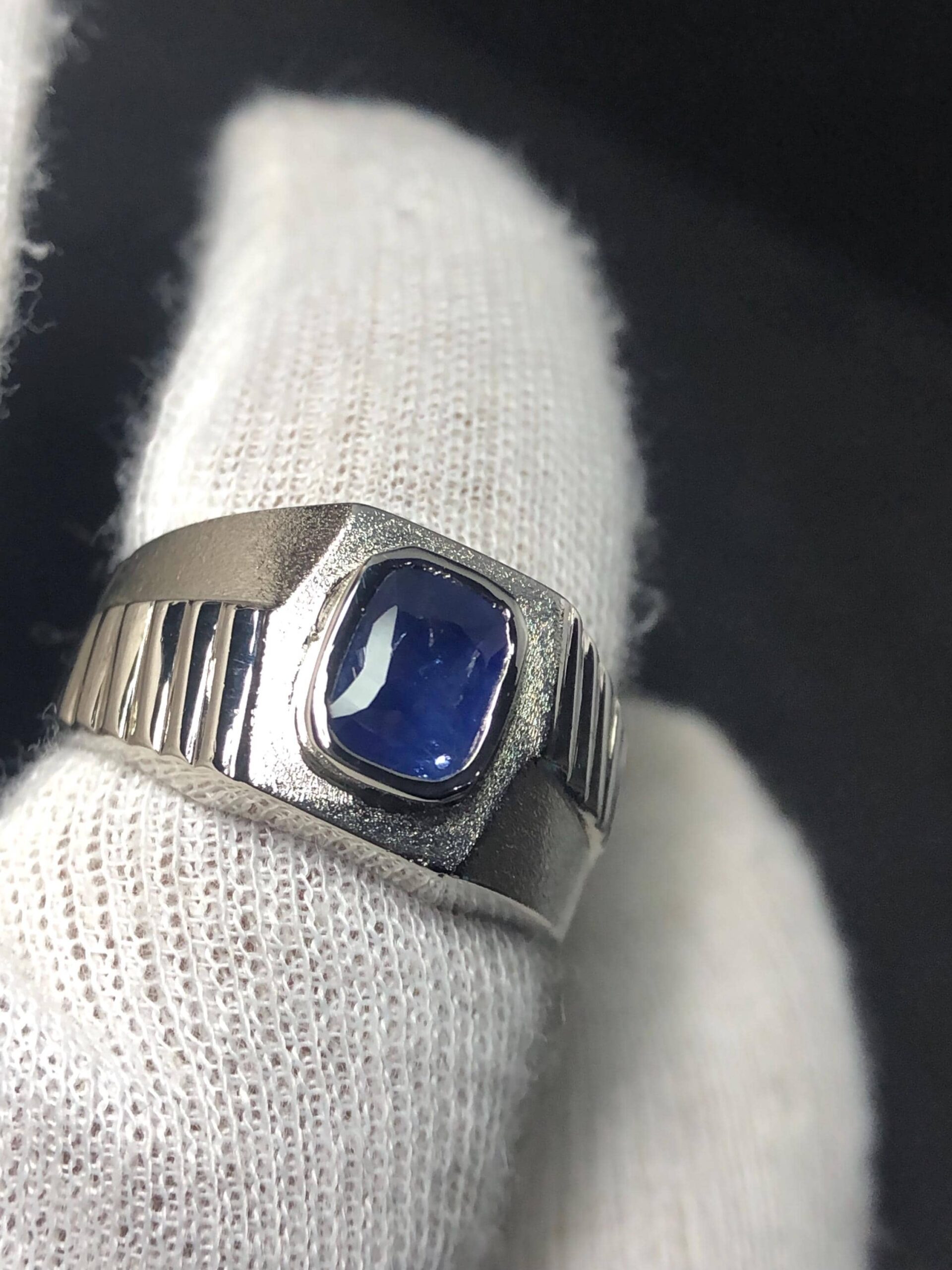Natural Blue Sapphire Ring 1.70 Ct Sri Lankan Ceylon Sapphire Ring 925 Sterling Silver Mens Ring Heated Blue Sapphire Size 10 - Image 7
